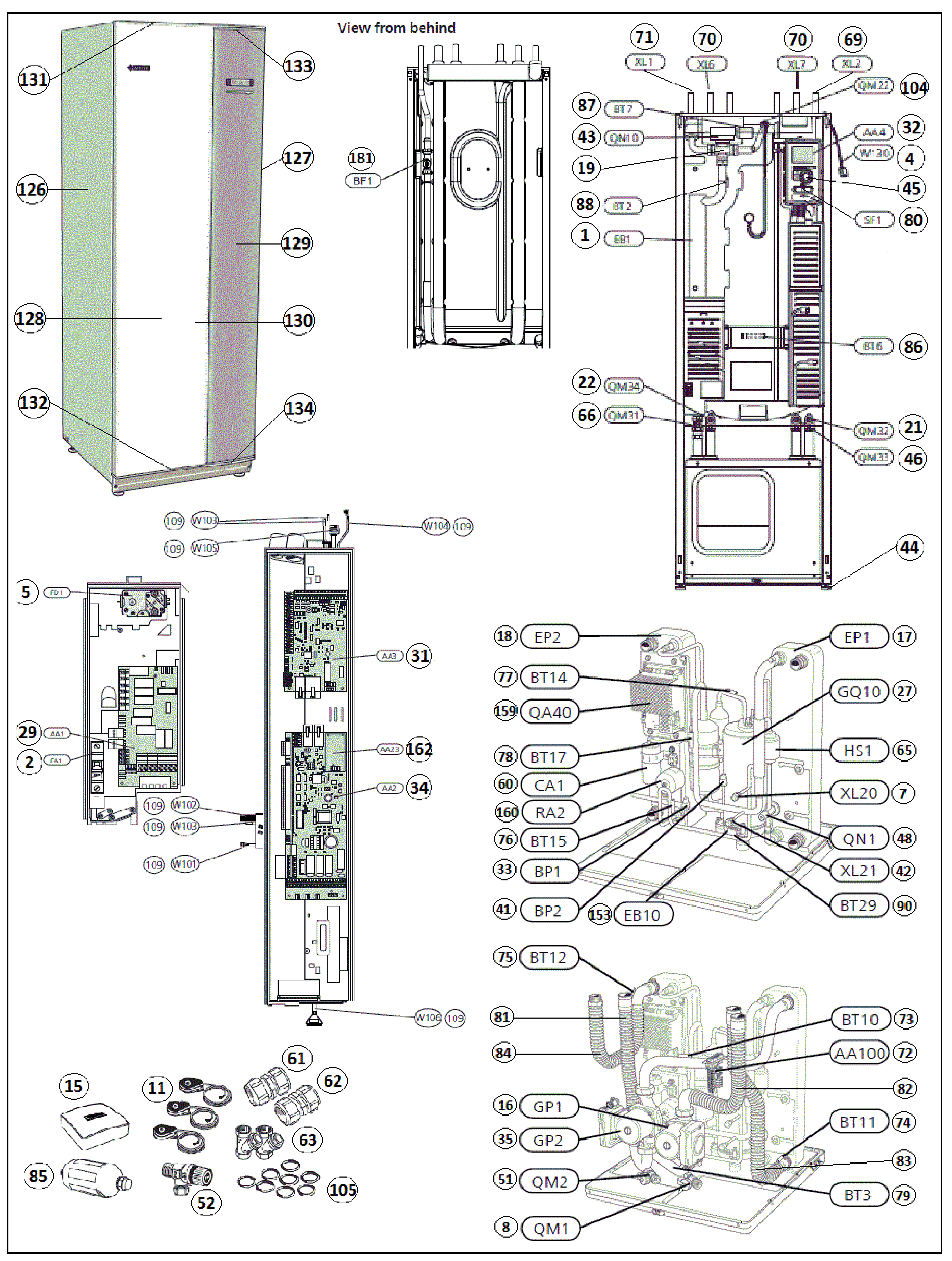 Nibe F1255-6 R EM 3x230V | 065316 exploded tekening
