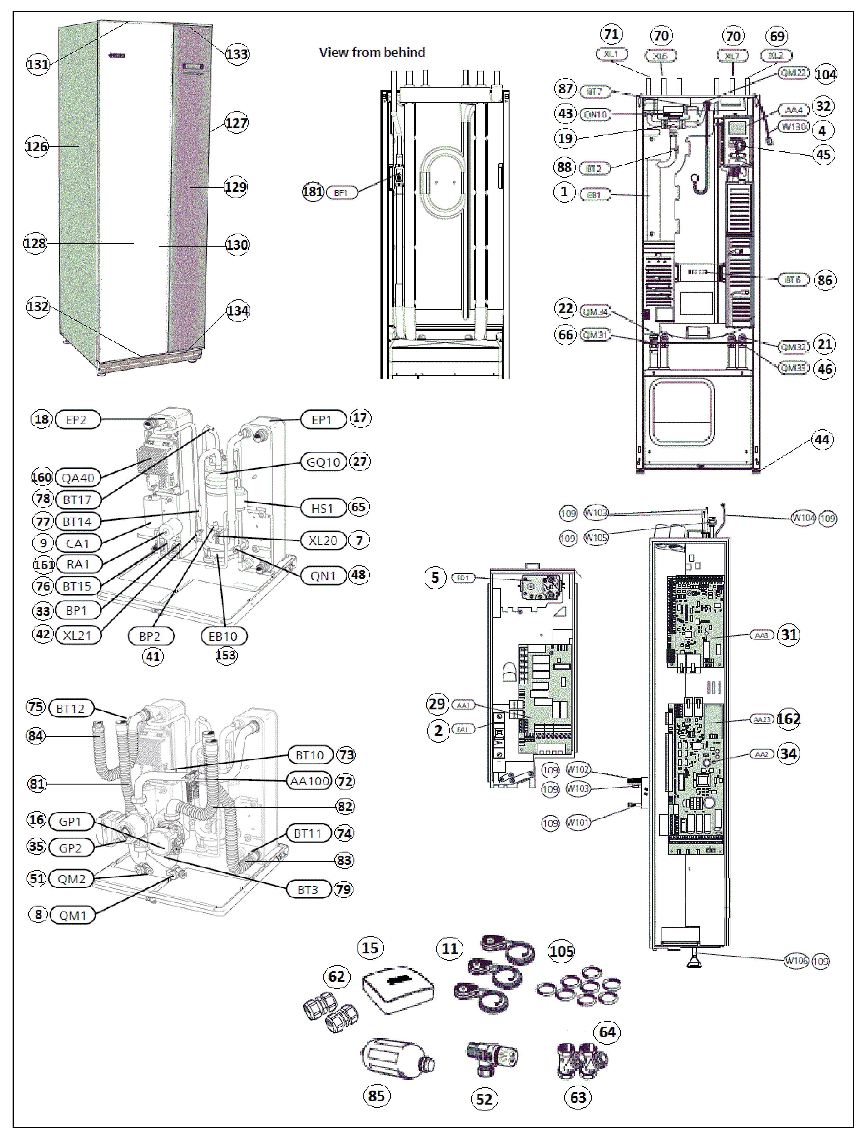 Nibe F1255-12 R EM 3x230V | 065405 exploded tekening
