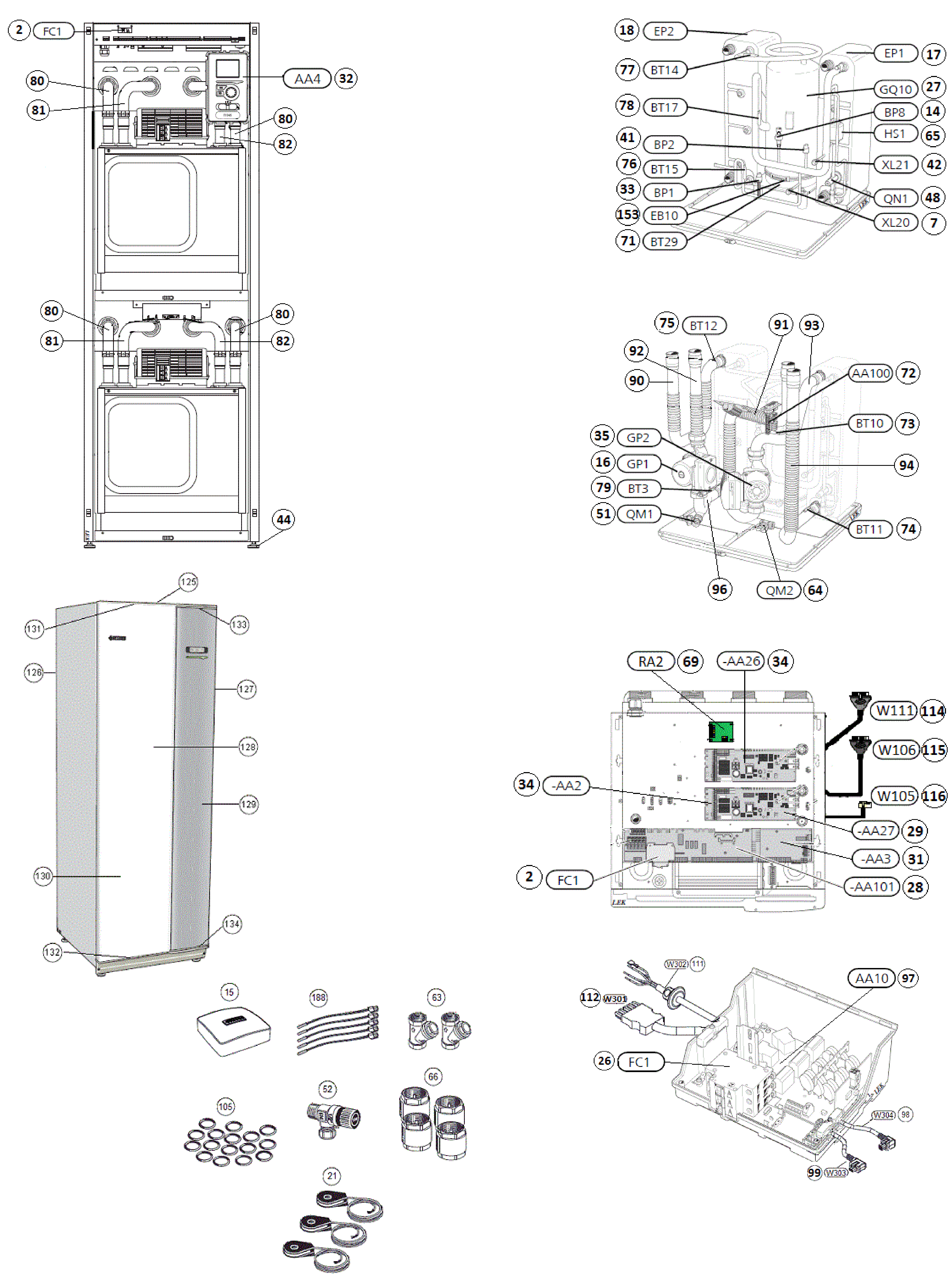 Nibe F1345-30 exploded tekening