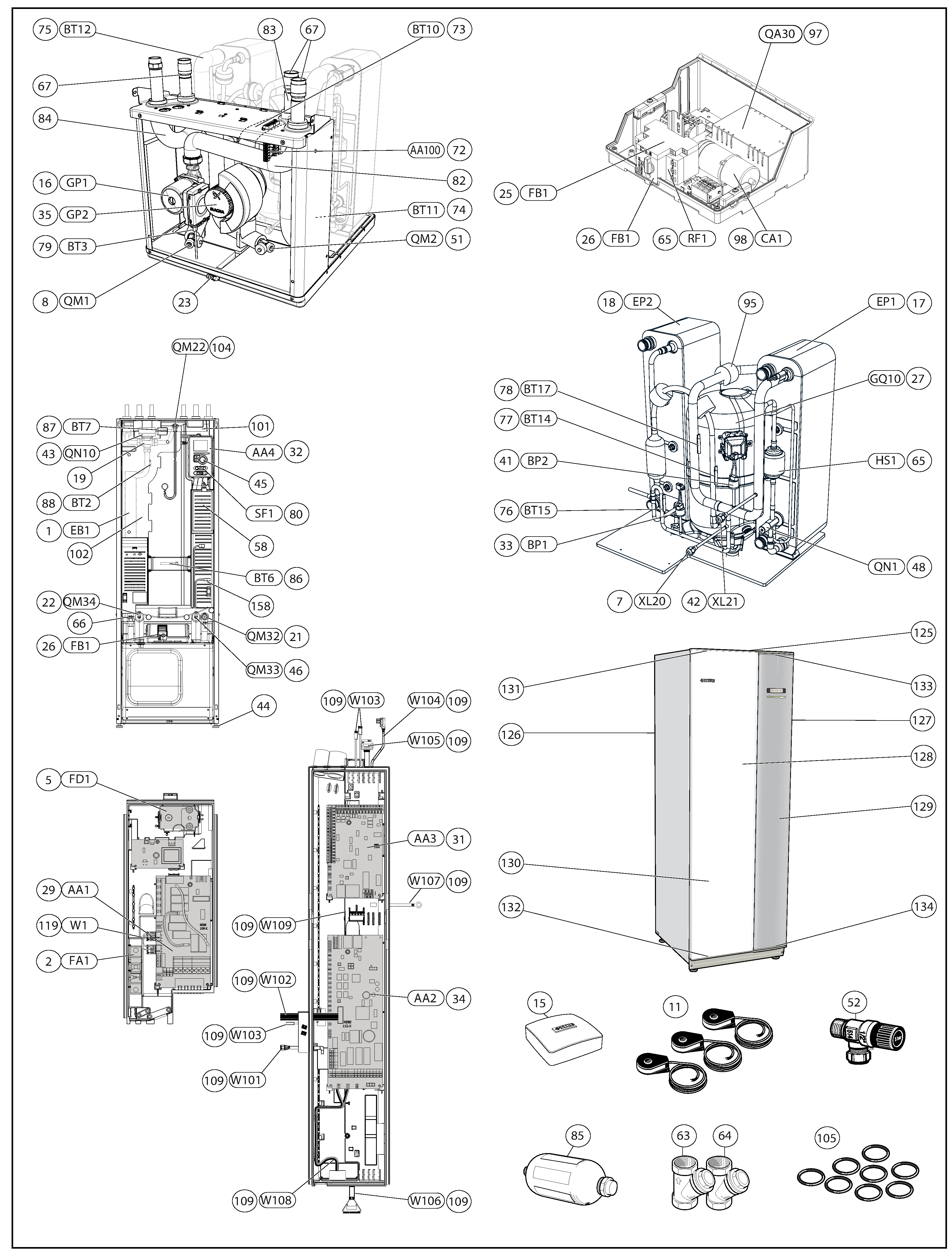 Nibe F1245-5 R 1x230V | 065146 exploded tekening