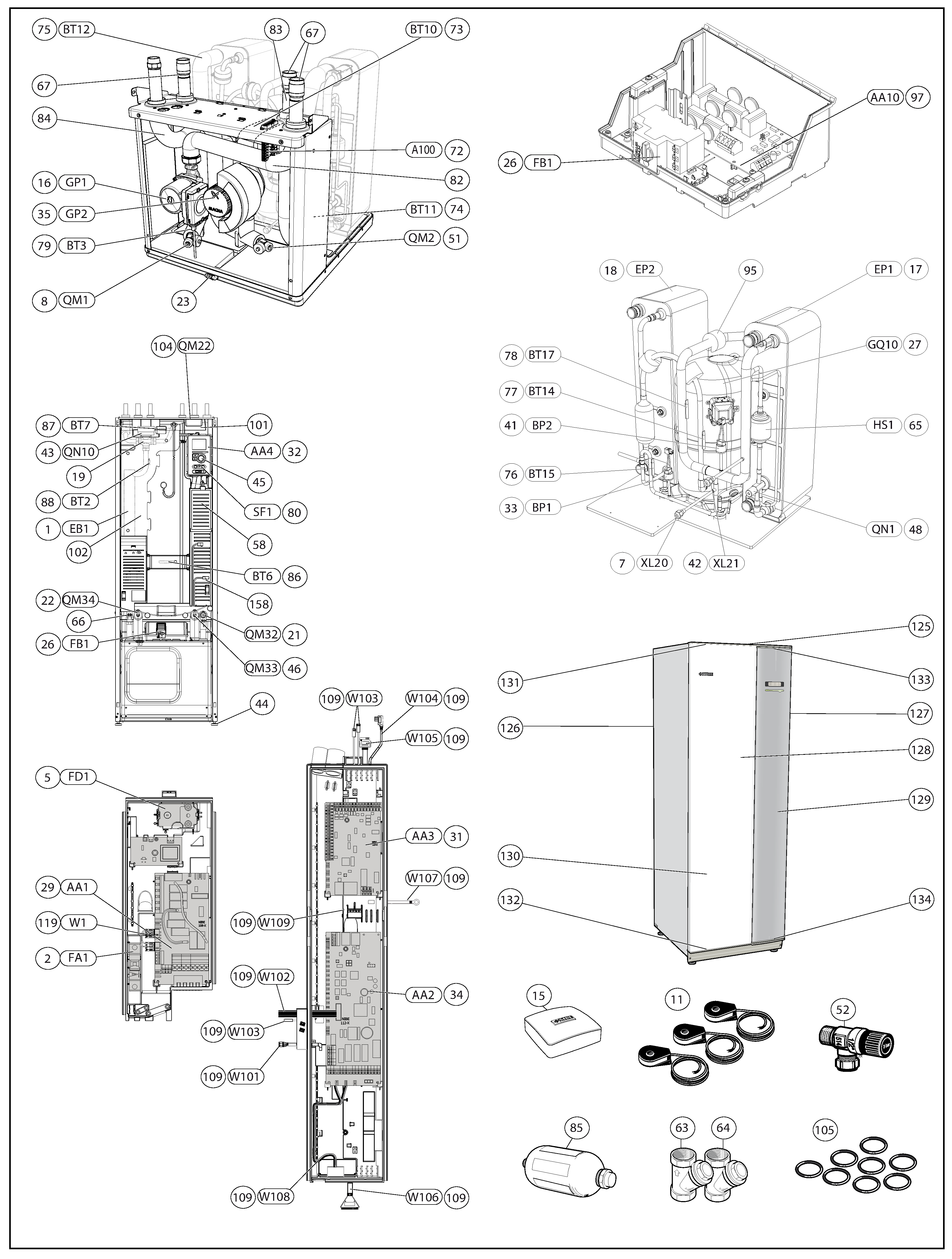 Nibe F1245-6 R | 065080 exploded tekening