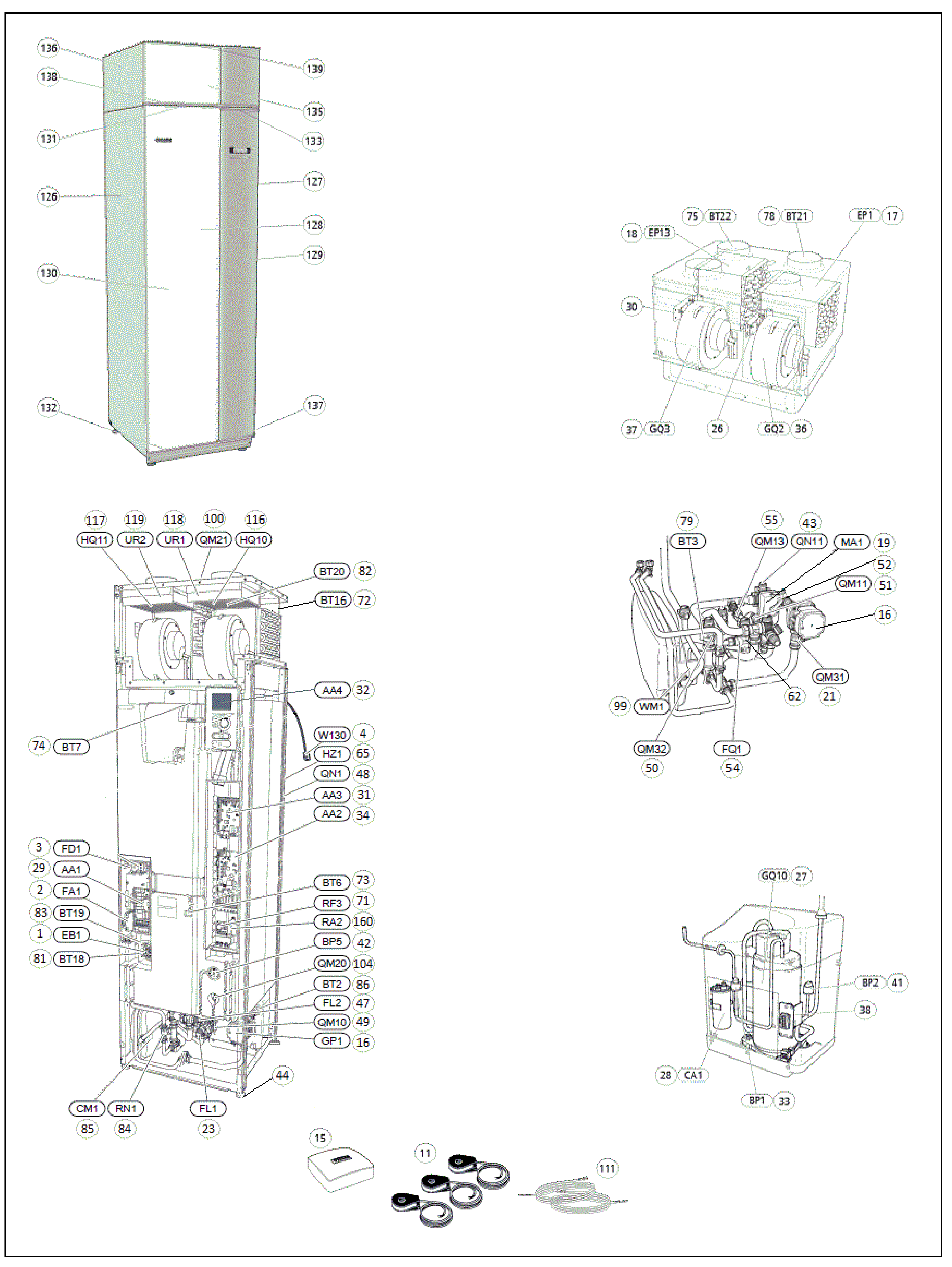 Nibe F470 RF 3x400V | 066065 exploded tekening