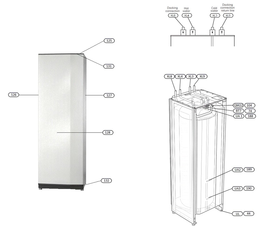 Nibe VPB S300 CU exploded tekening
