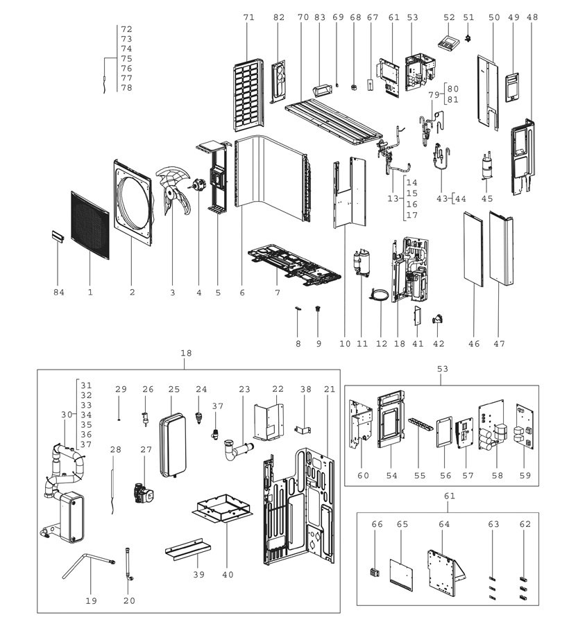 Bosch Compress 2000 AWS (CS2000AWF 8 R-S) exploded tekening