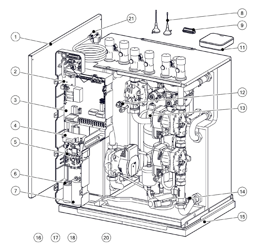 Itho Daalderop 5e generatie WPU 18-KC (03-00662) exploded tekening