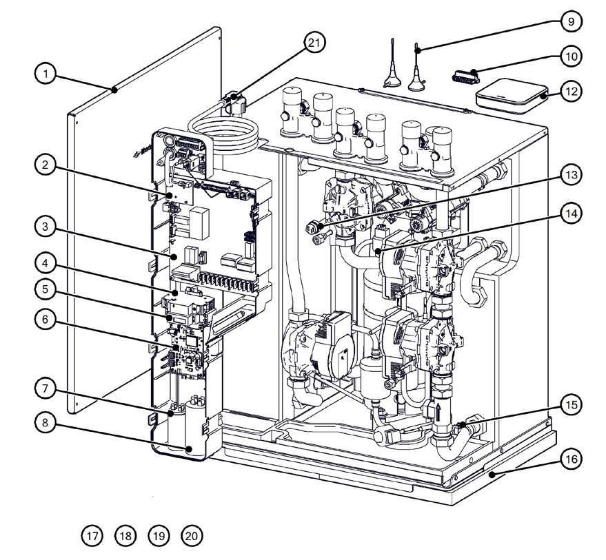 Itho Daalderop 5e generatie WPU 18-E (03-00663) exploded tekening