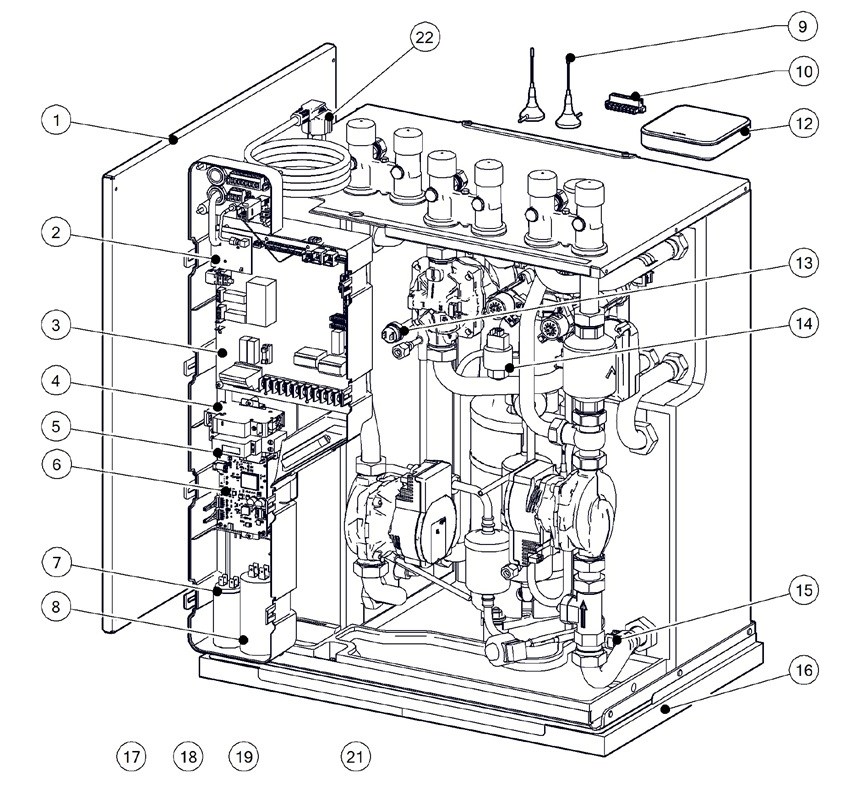 Itho Daalderop 5e generatie WPU 18-COE (03-00664) exploded tekening