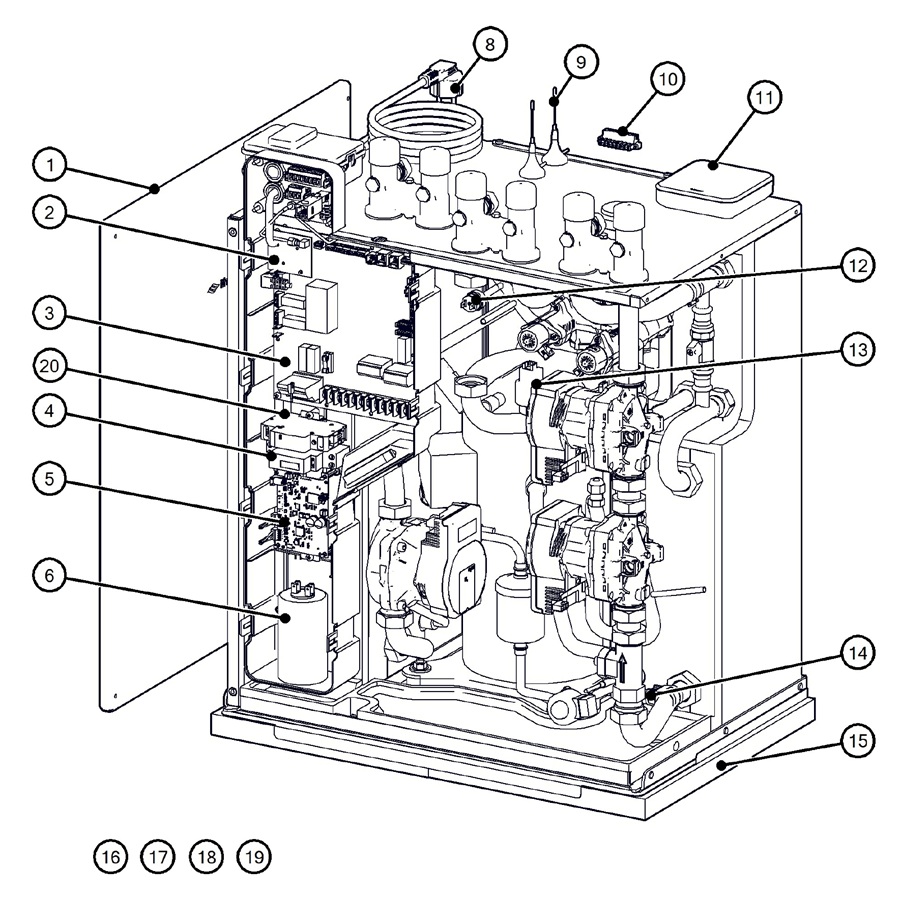 Itho Daalderop 5e generatie WPU 45-GE (03-00755) exploded tekening