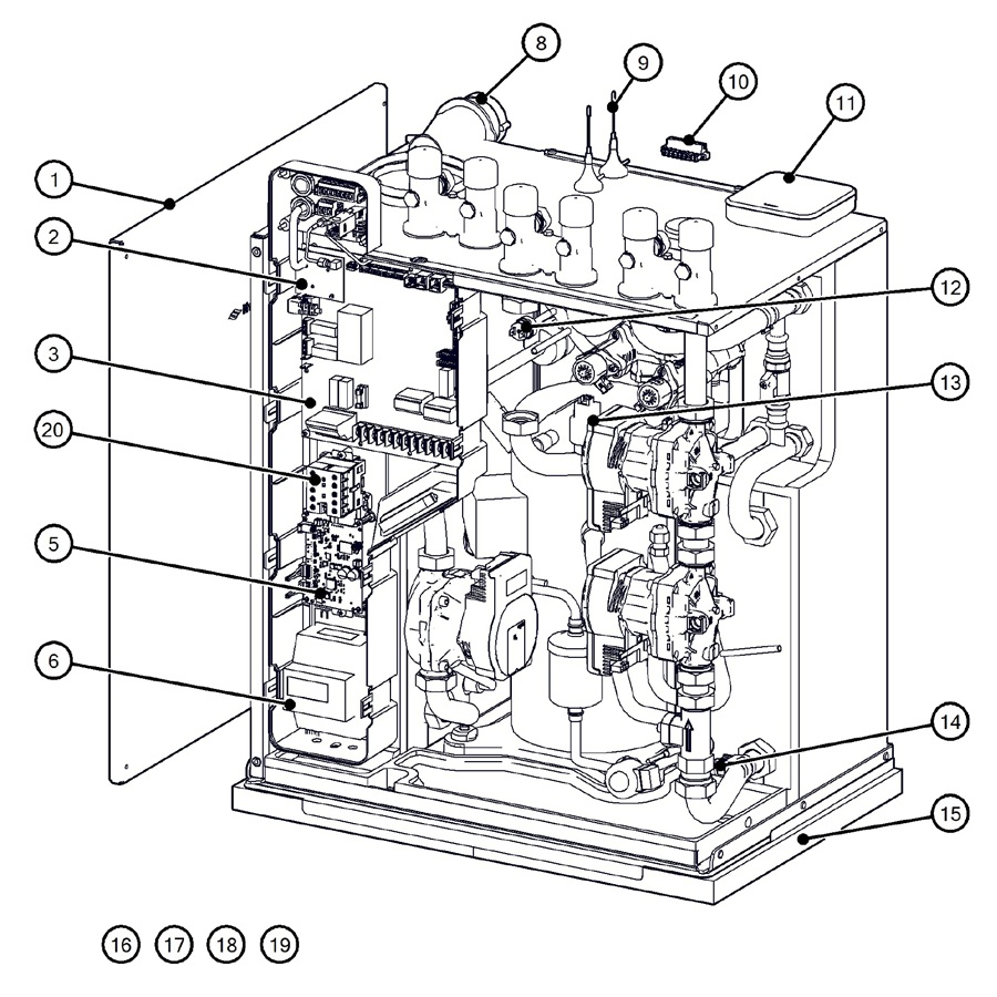 Itho Daalderop 5e generatie WPU 55-GE (03-00756) exploded tekening