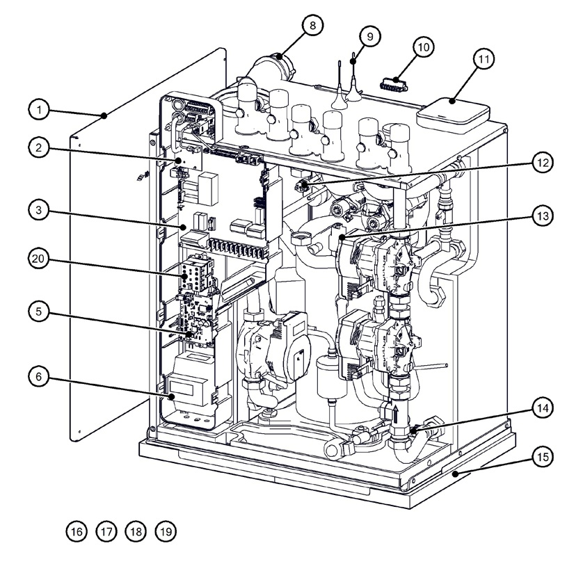 Itho Daalderop 5e generatie WPU 55-I (03-00685) exploded tekening