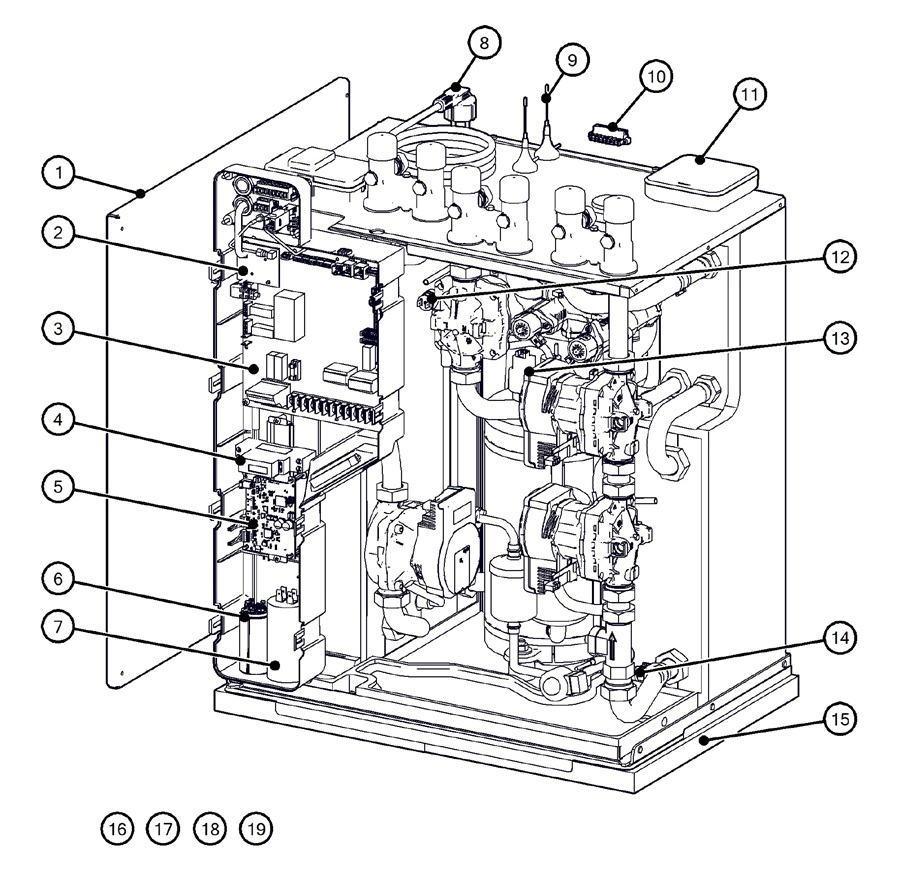 Itho Daalderop 5e generatie WPU 35-KC (03-00695) exploded tekening