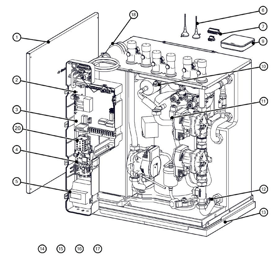 Itho Daalderop 5e generatie WPU 75-KC (03-00699) exploded tekening