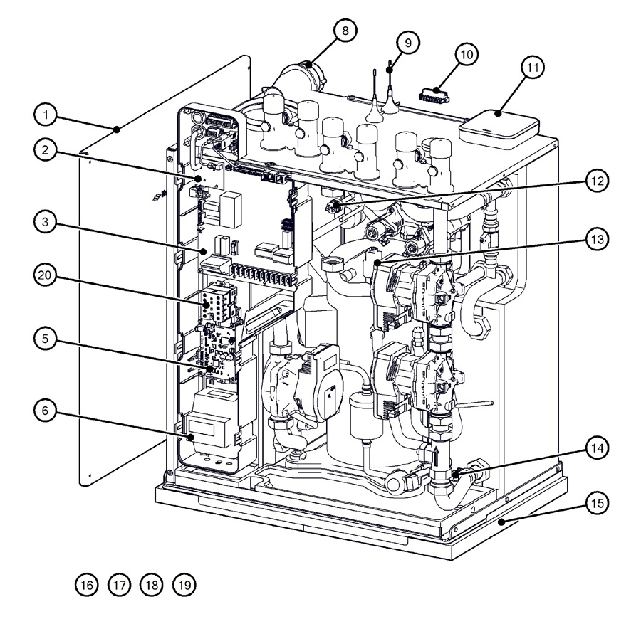 Itho Daalderop 5e generatie WPU 65-E (03-00704) exploded tekening
