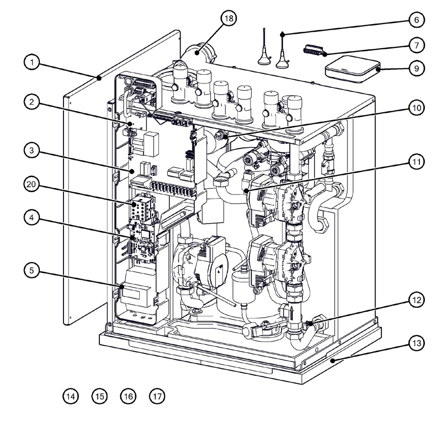 Itho Daalderop 5e generatie WPU 75-E (03-00705) exploded tekening
