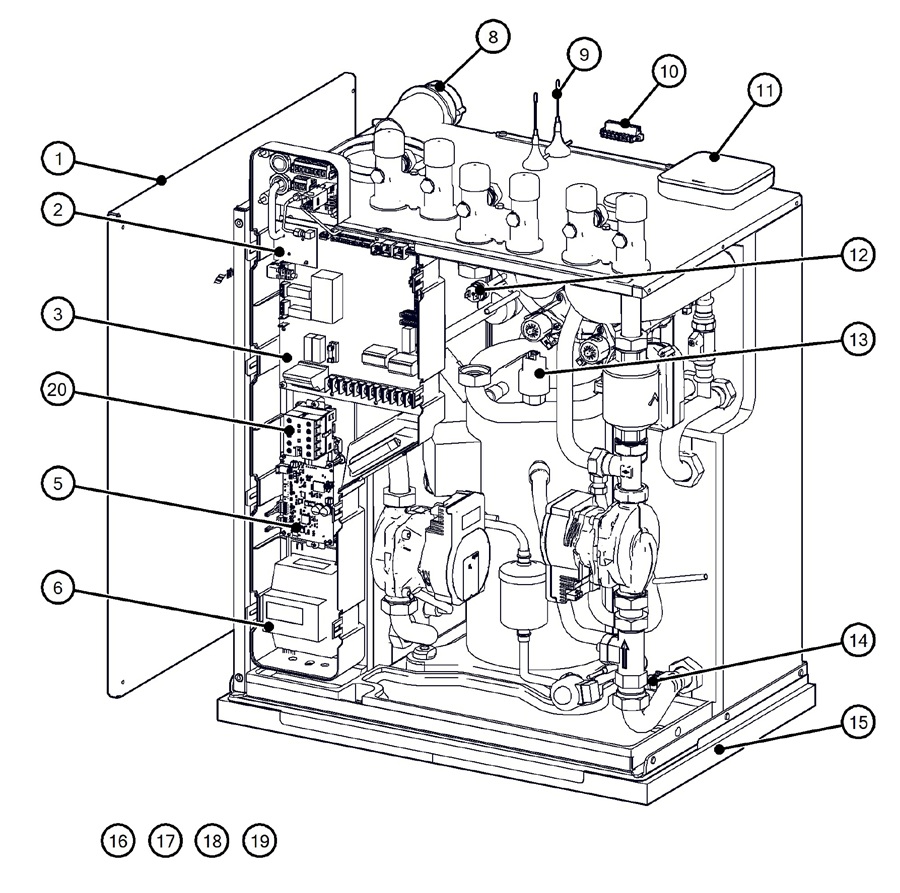 Itho Daalderop 5e generatie WPU 55-COE (03-00709) exploded tekening