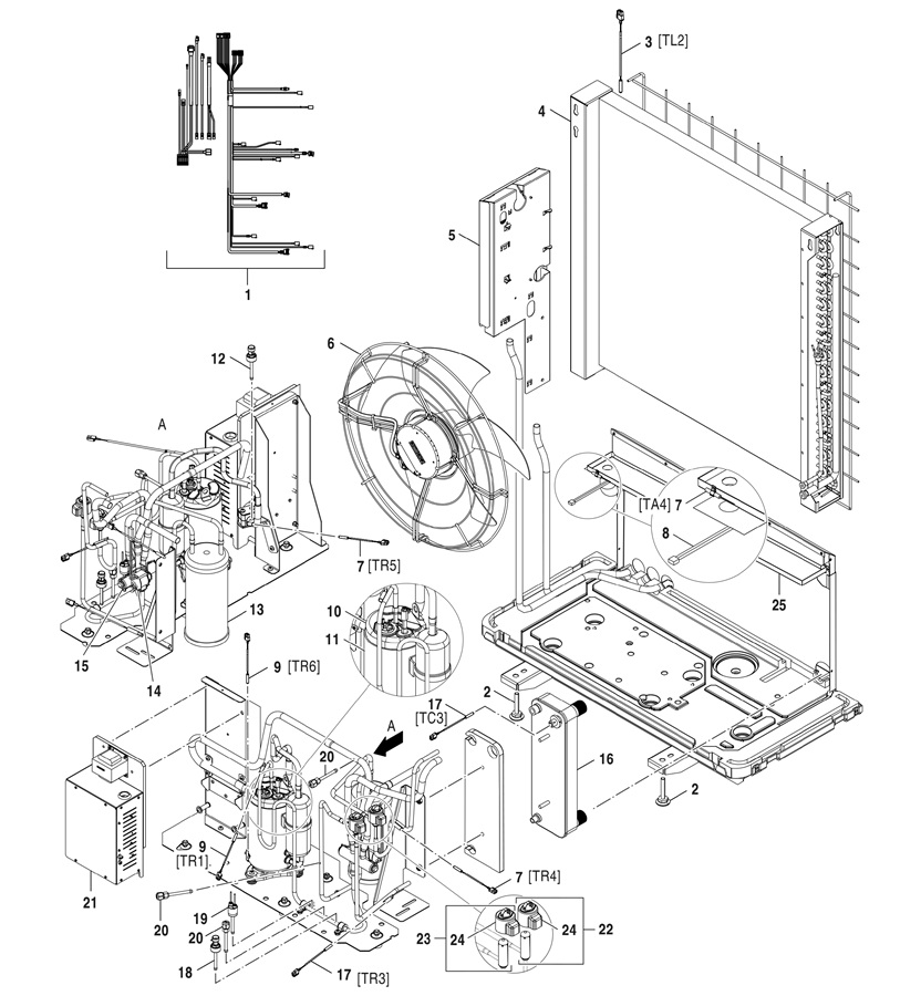 Bosch Compress 7400i AW (CS7400iAW 7 OR) exploded tekening