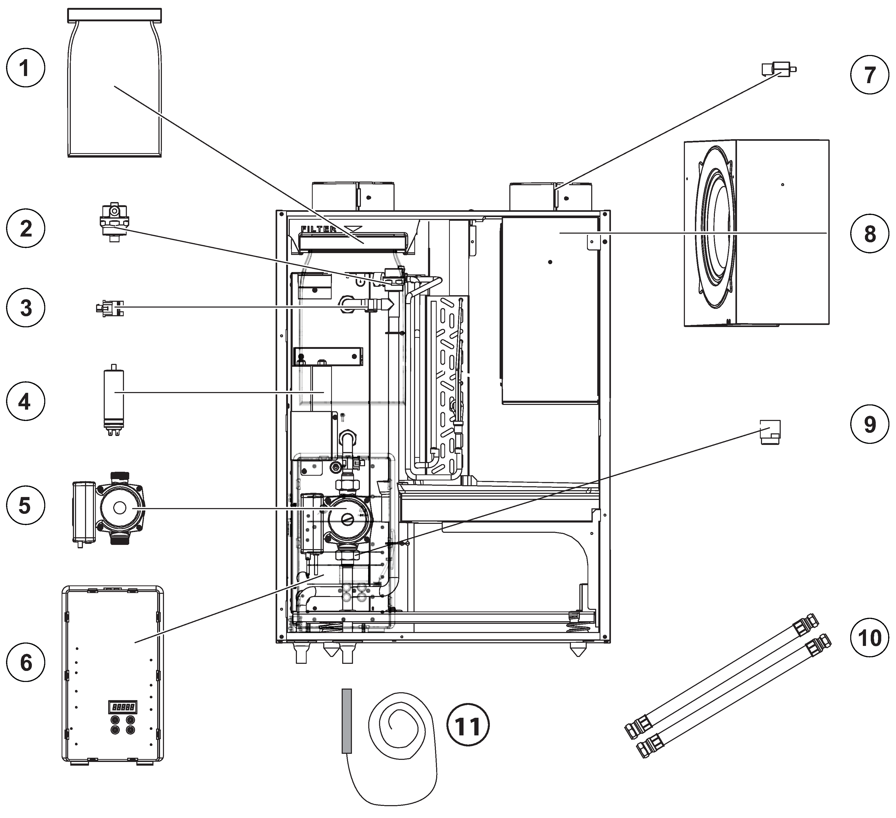 Inventum Ecolution Combi 50 exploded tekening