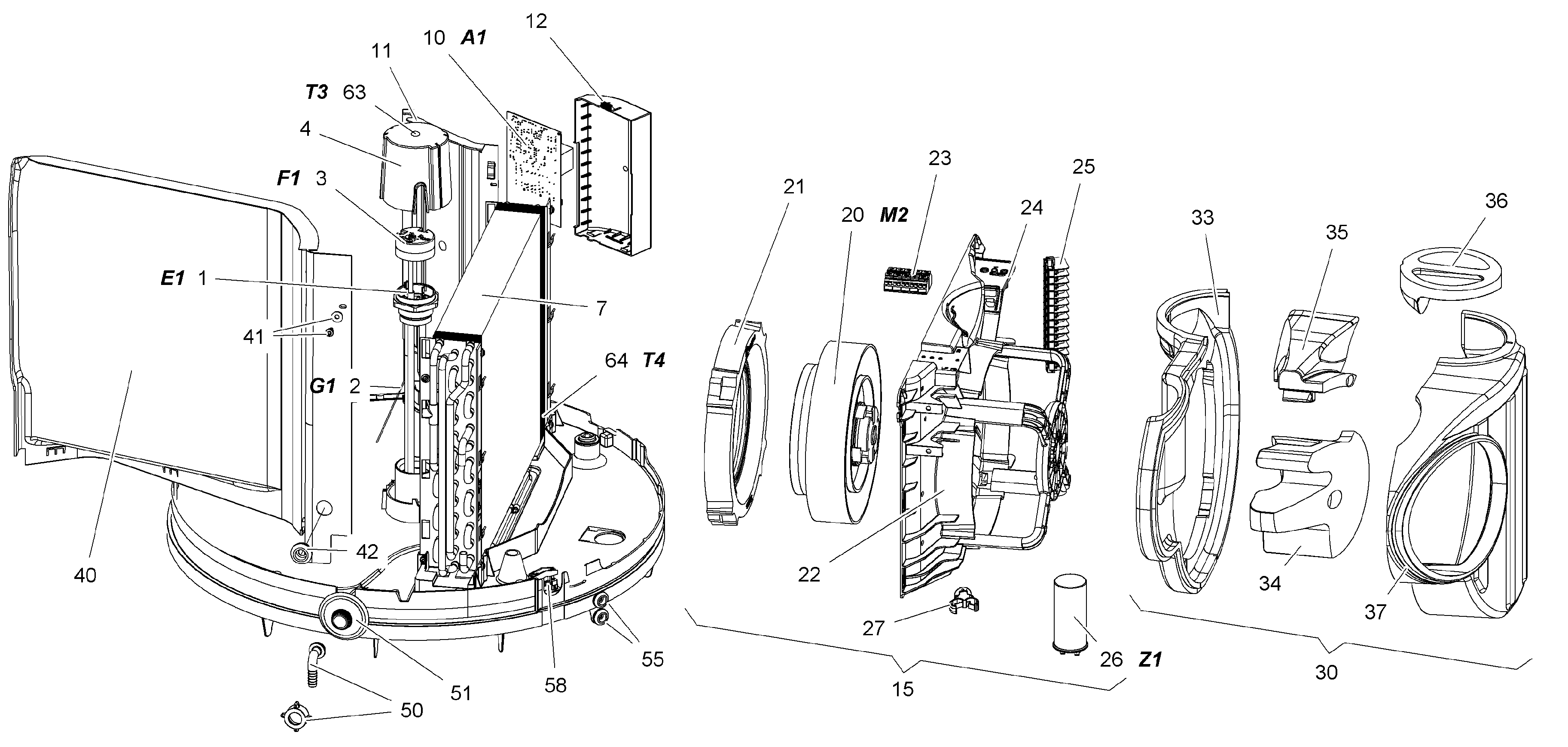 Stiebel Eltron WWK 221, 301 ELECTRONIC FR (06/2014) exploded tekening