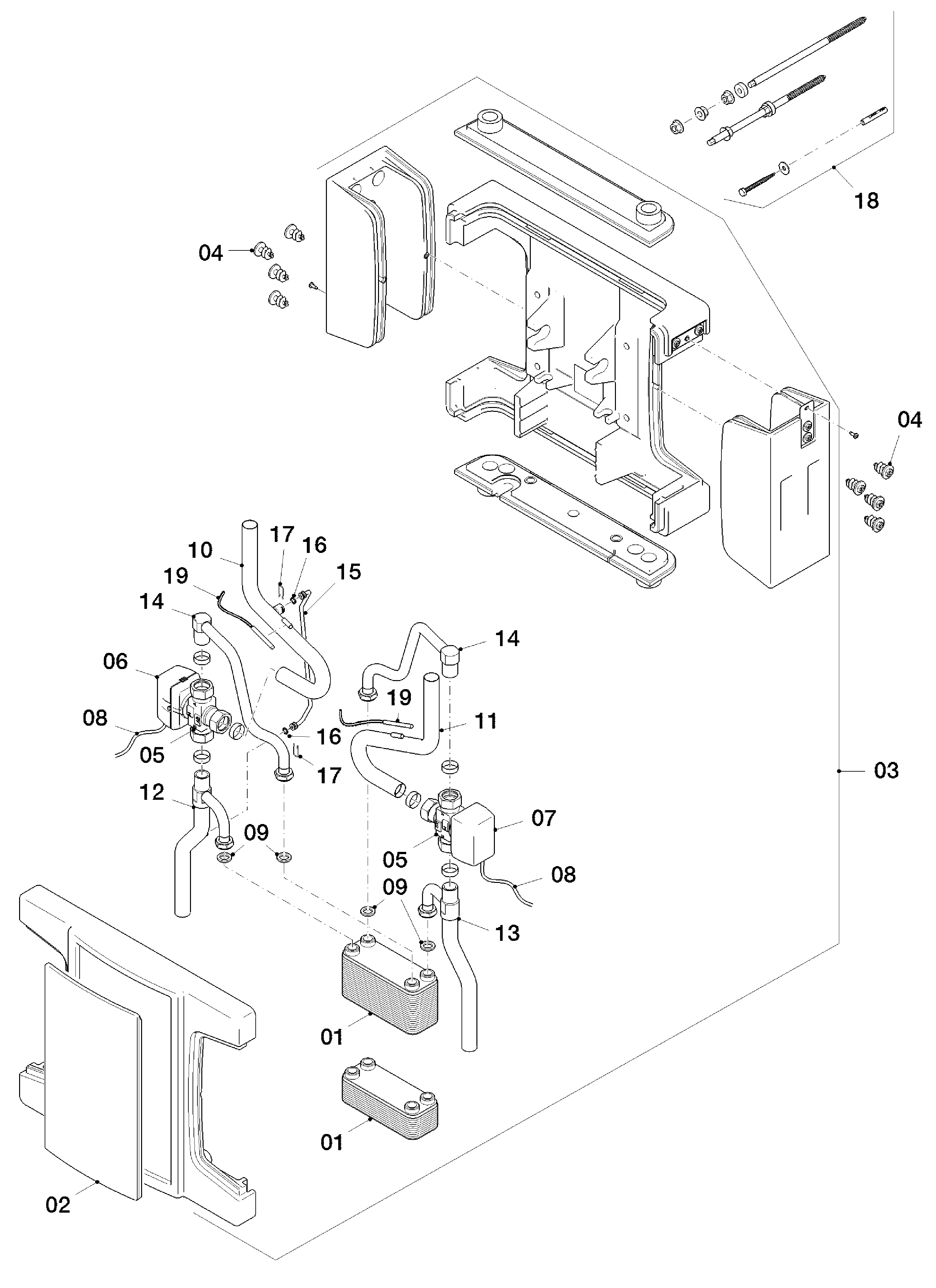 Vaillant flexoTHERM VWF 197/4 exploded tekening