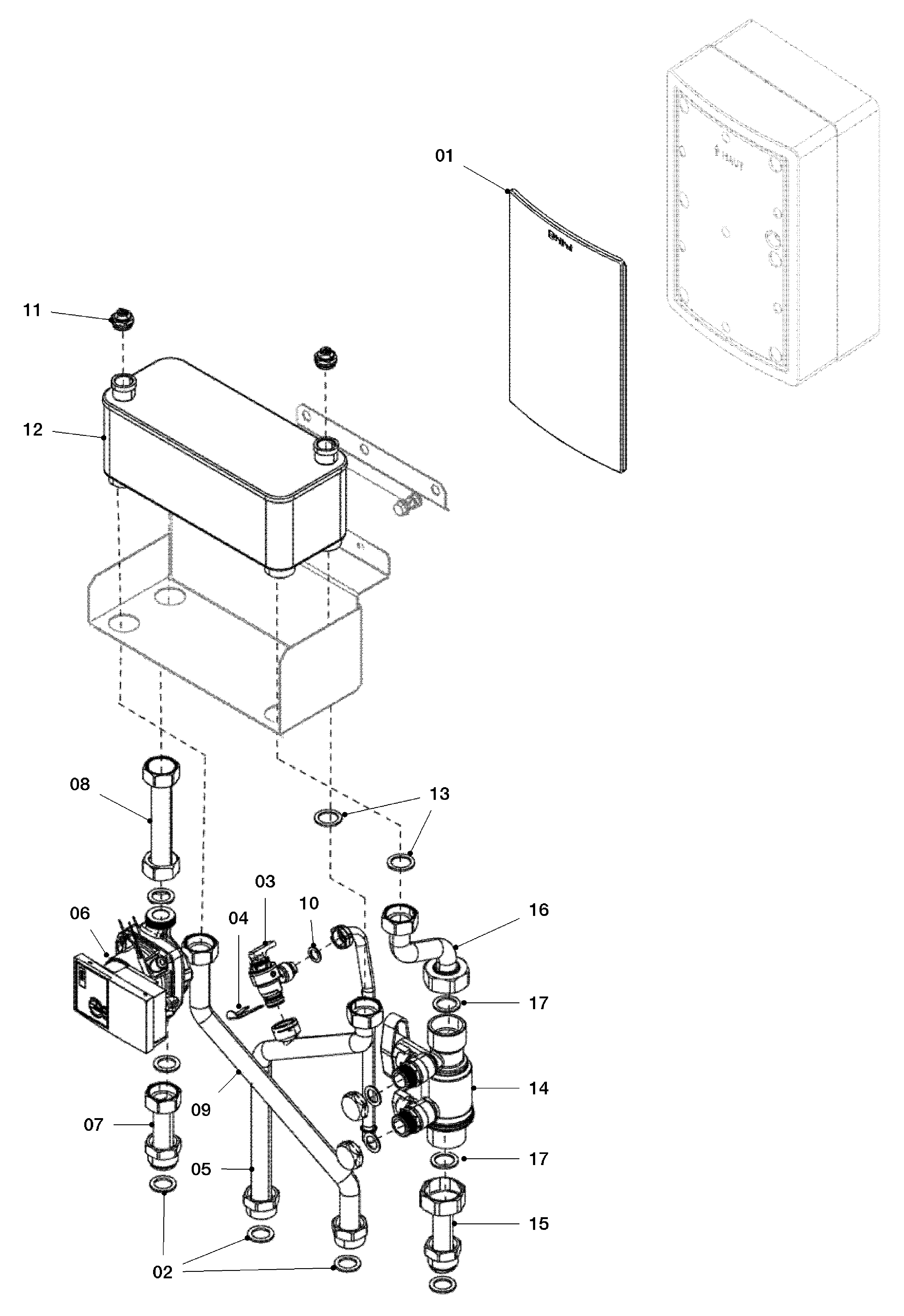 Vaillant aroTHERM VWZ MWT 150 exploded tekening