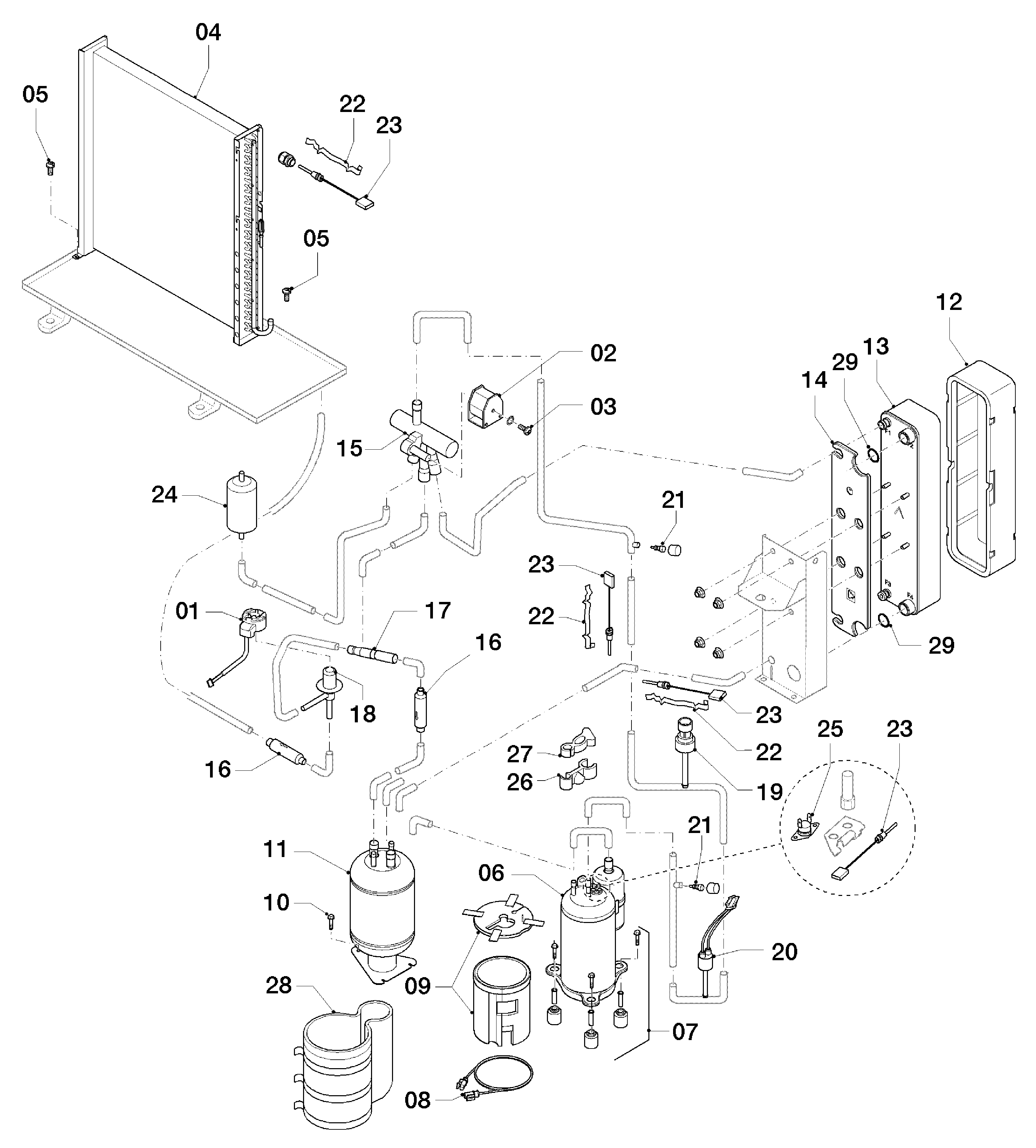 Vaillant aroTHERM VWL 85/3 A 230V exploded tekening