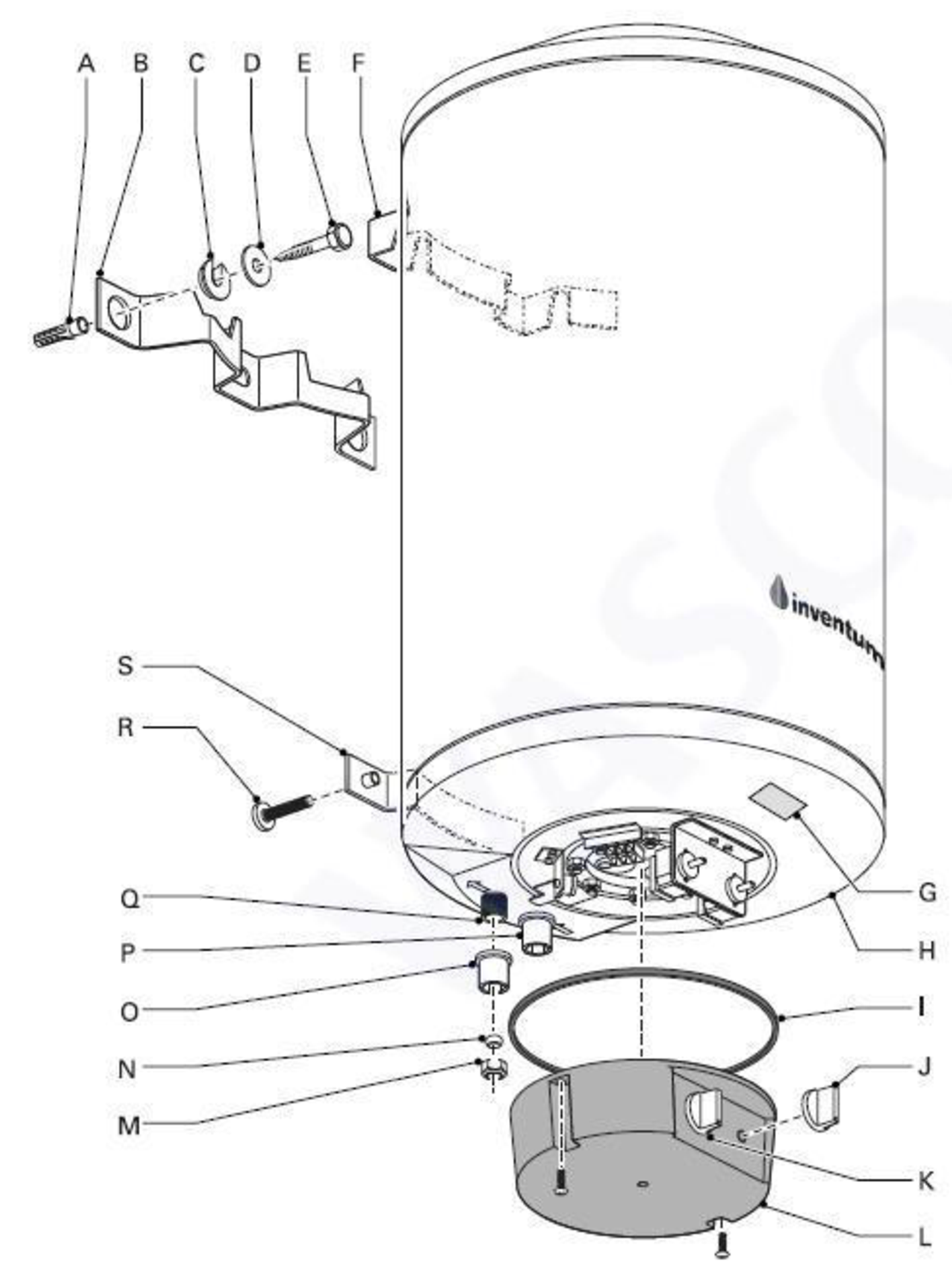 Inventum EDR 120 Hoogvermogen exploded tekening