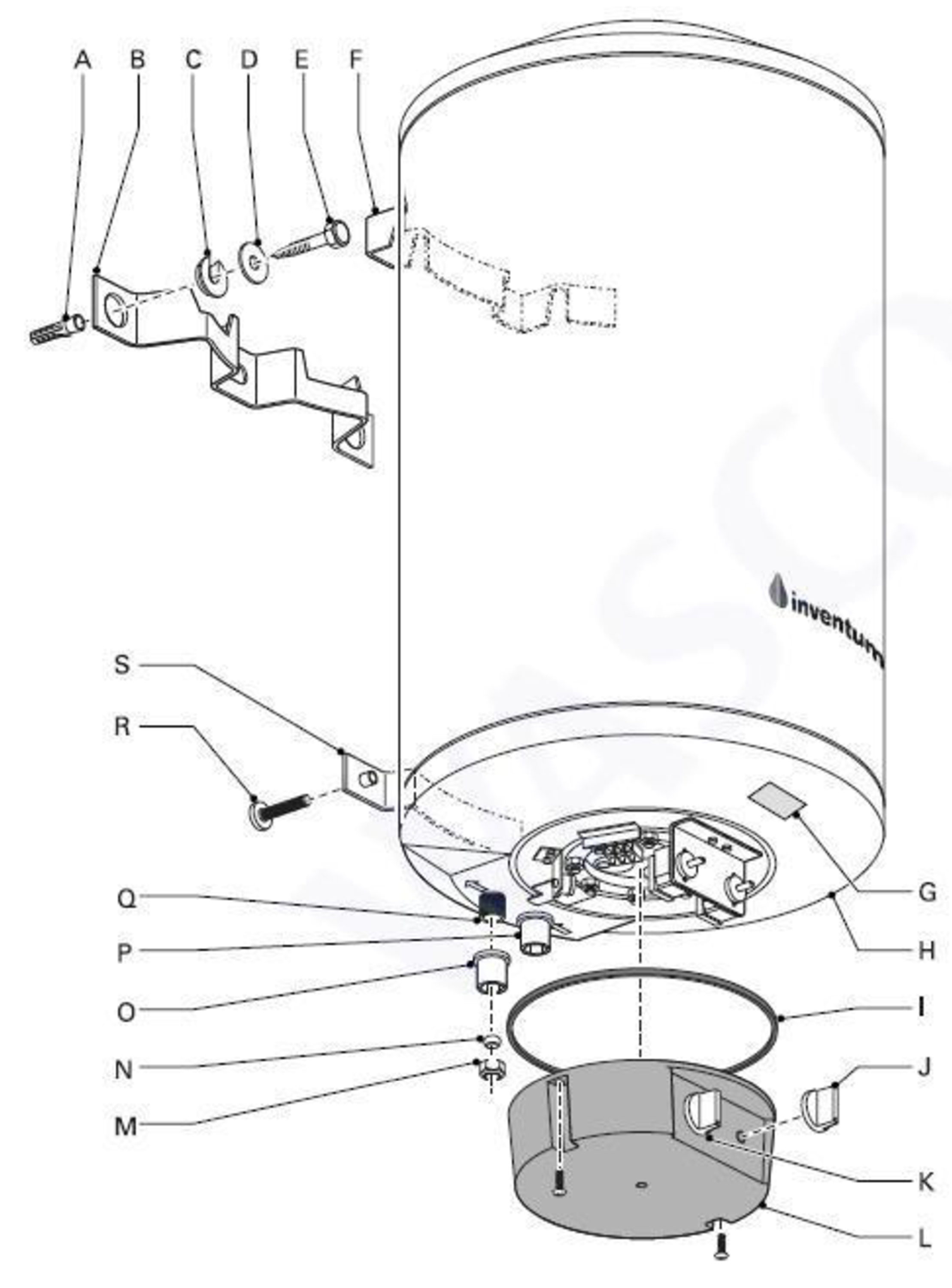 Inventum EDR 150 Nachtstroom exploded tekening