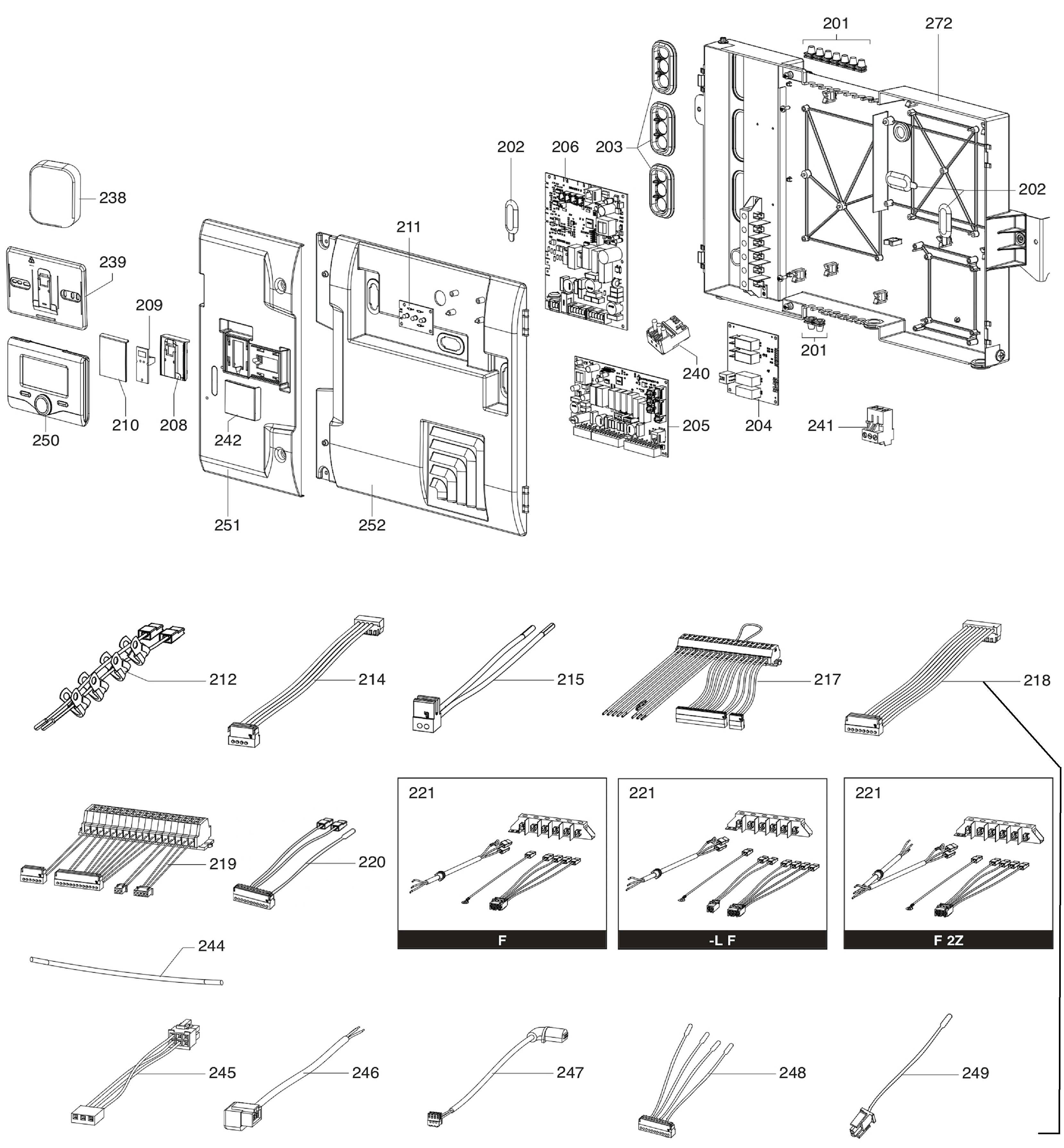 Atag IDM F 2Z | binnenunit staand exploded tekening