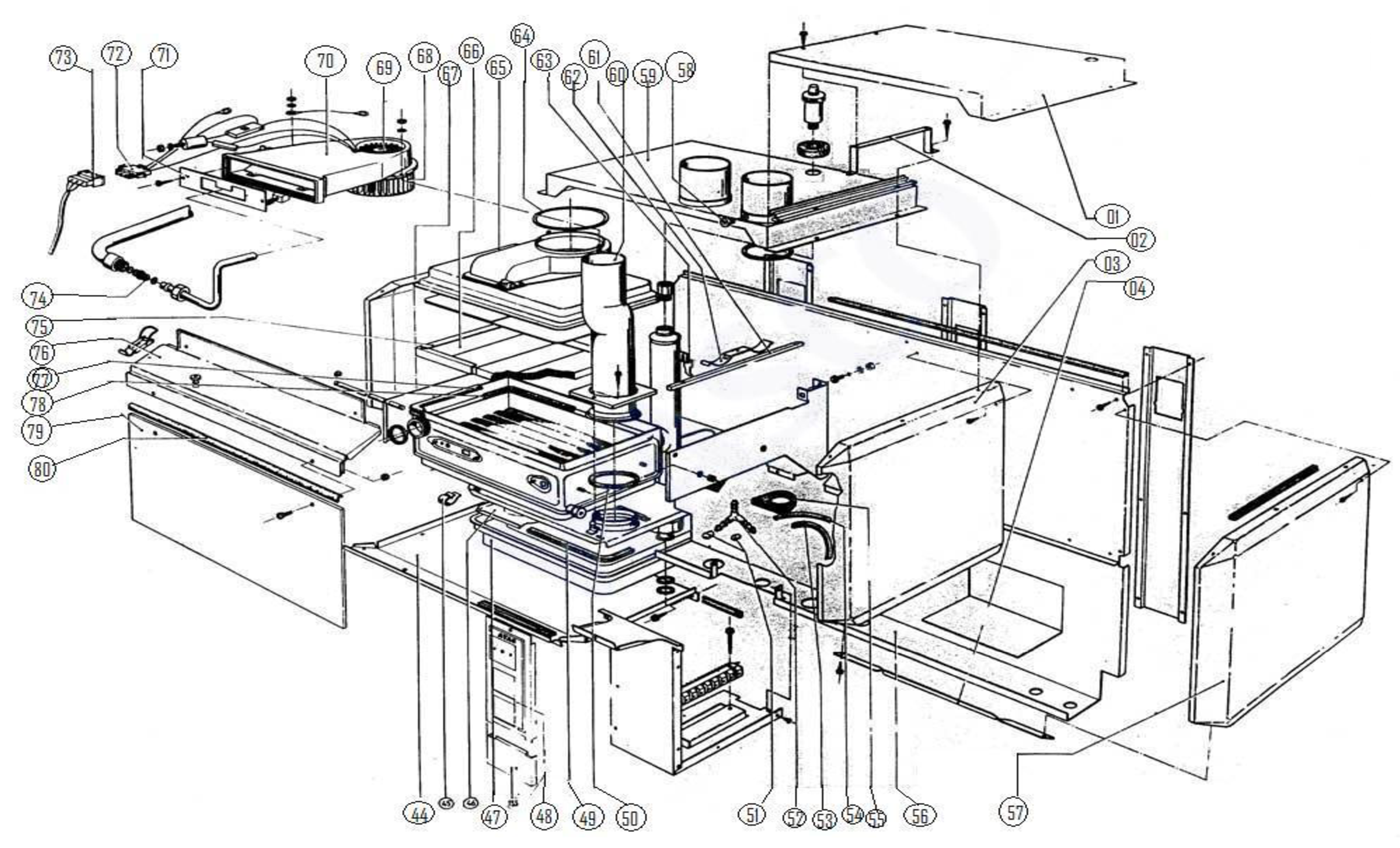 Atag Blauwe Engel CMA 350 exploded tekening