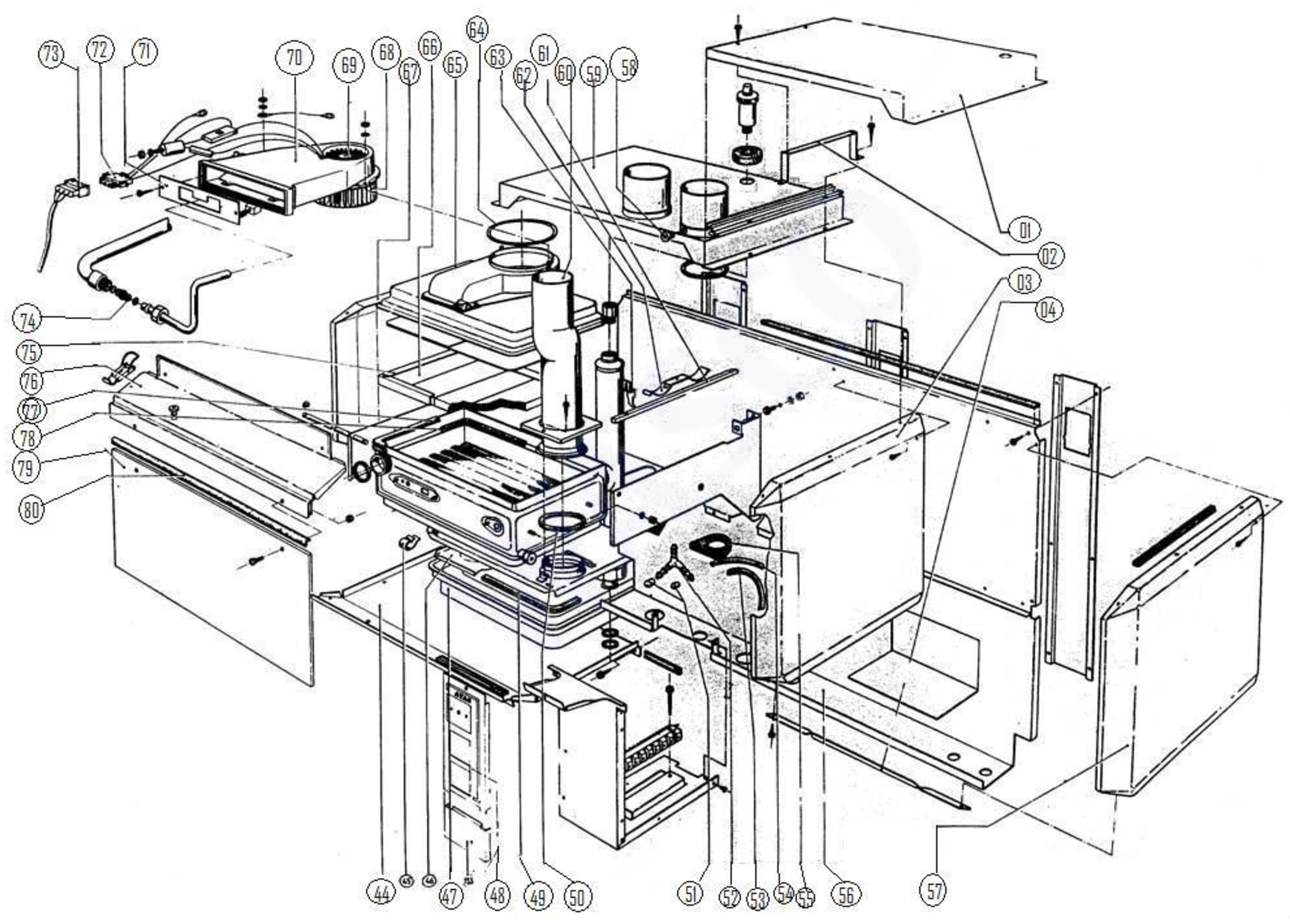Atag Blauwe Engel CMA 950 exploded tekening