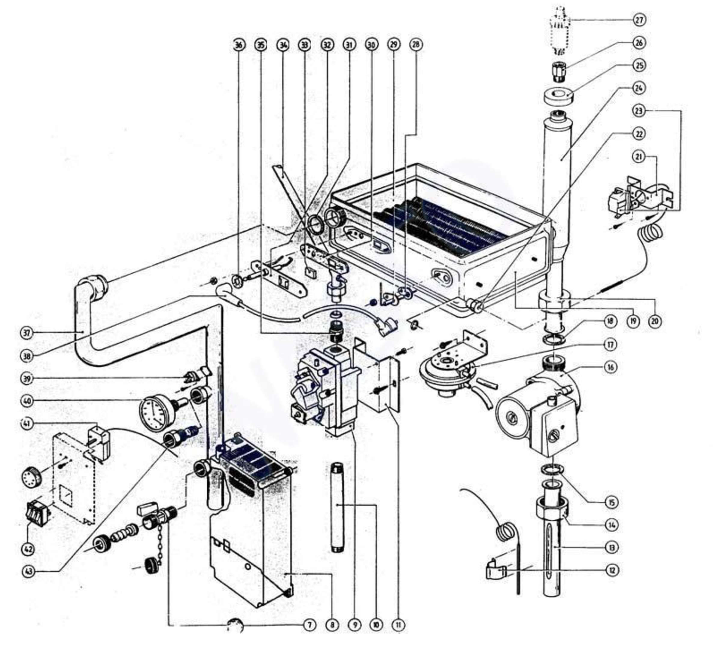 Atag Blauwe Engel CZA 950 exploded tekening