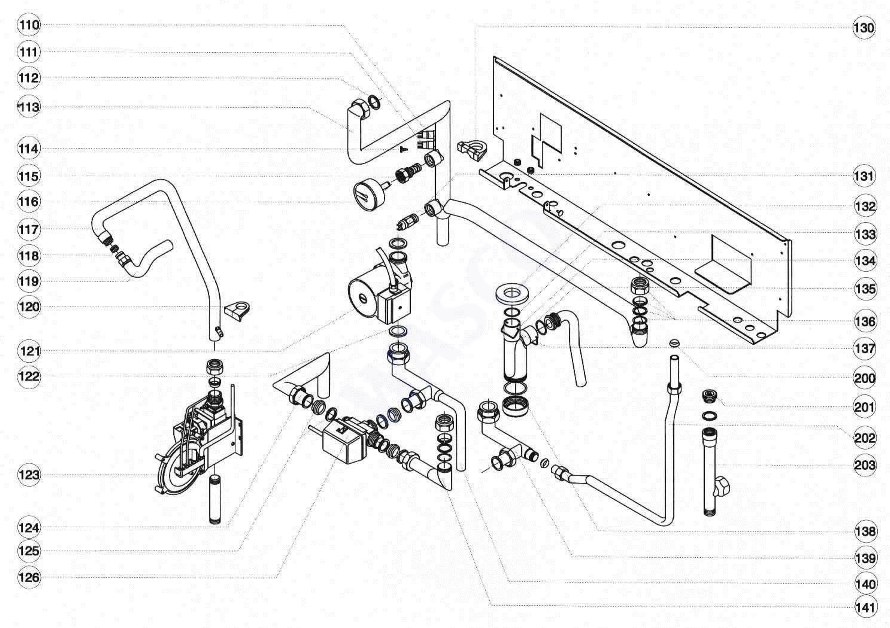 Atag Blauwe Engel HR 39 T exploded tekening