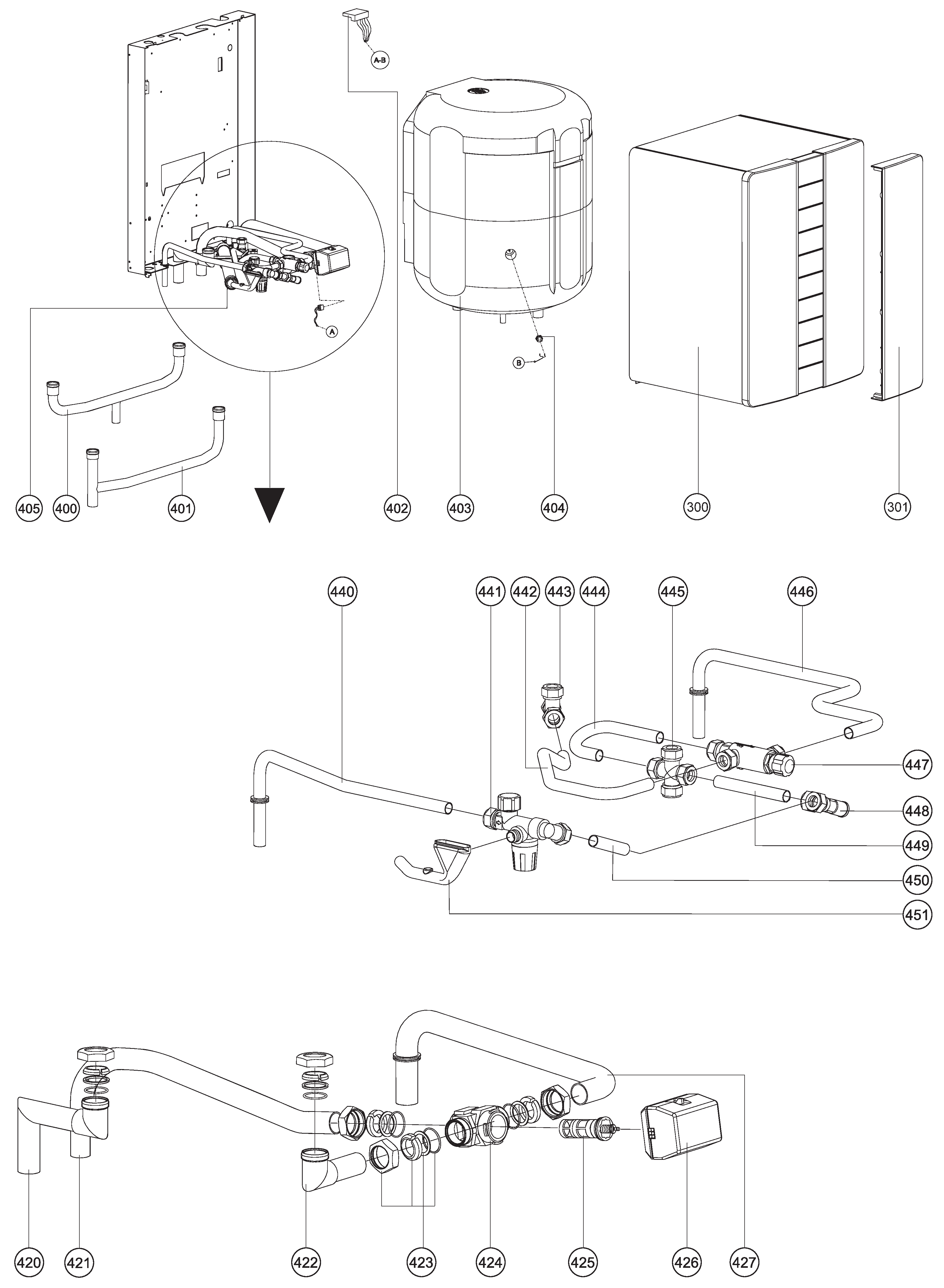 Atag ComfortBoiler hangend CBH 60 exploded tekening