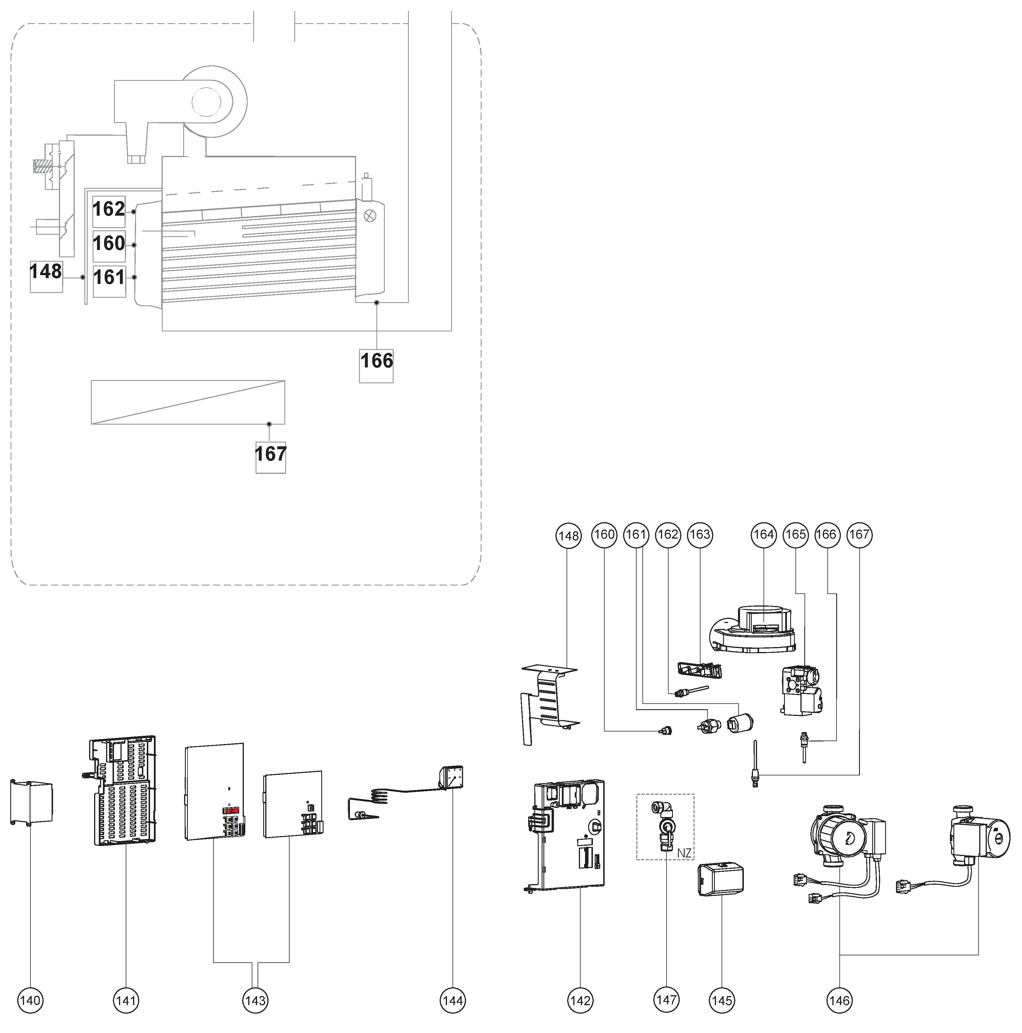 Atag Perfect PF-SHR 24 exploded tekening