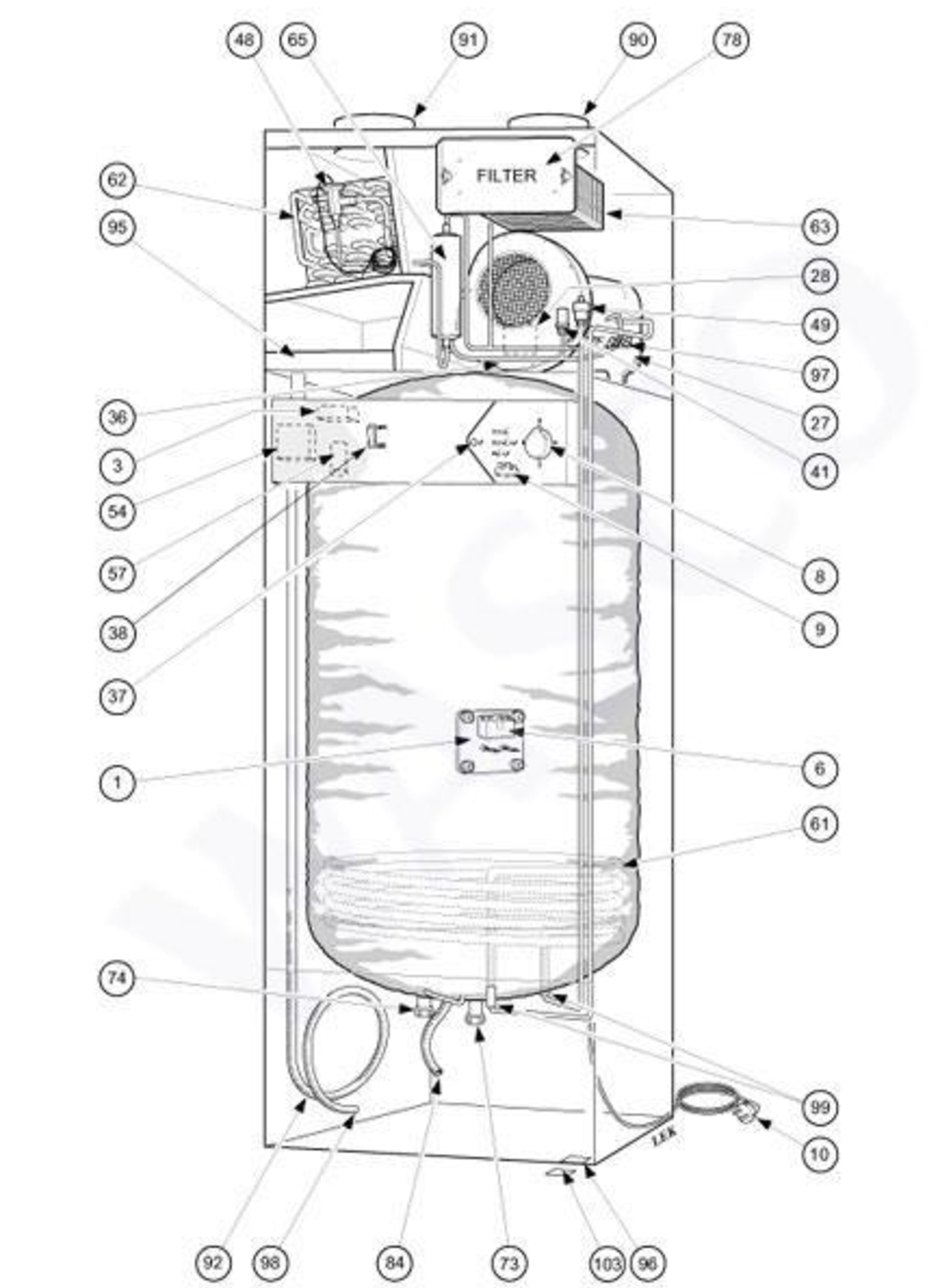 Nibe Fighter 100P exploded tekening
