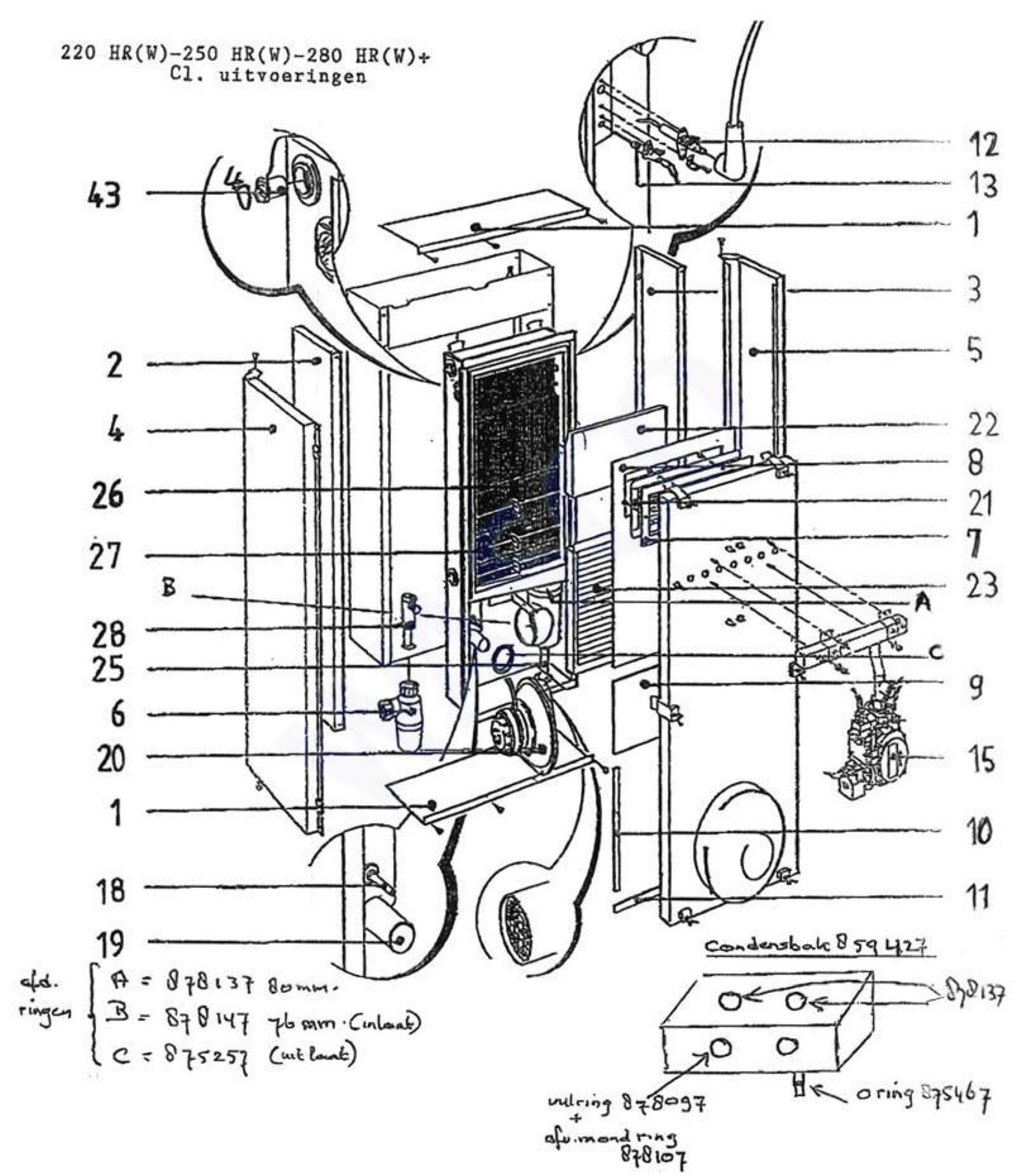 Intergas Comfortline 220 HR exploded tekening
