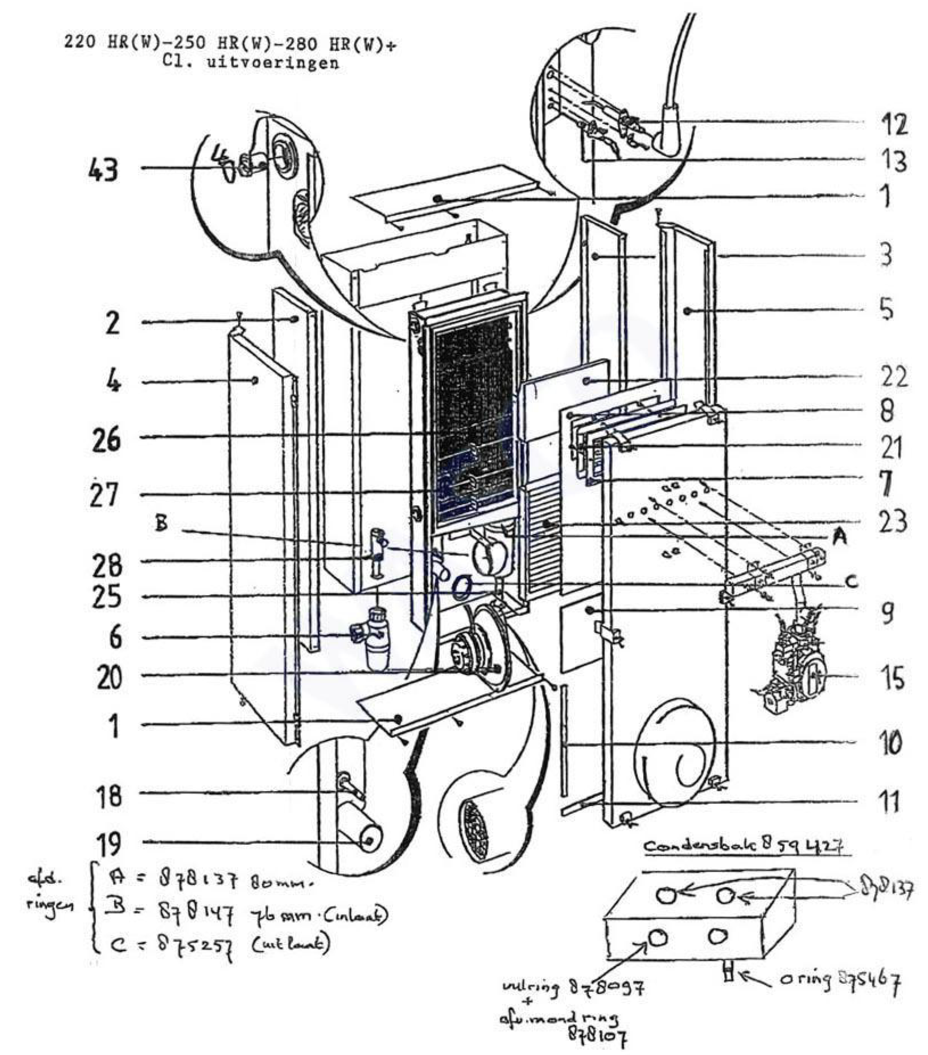 Intergas Comfortline 220 HRW exploded tekening
