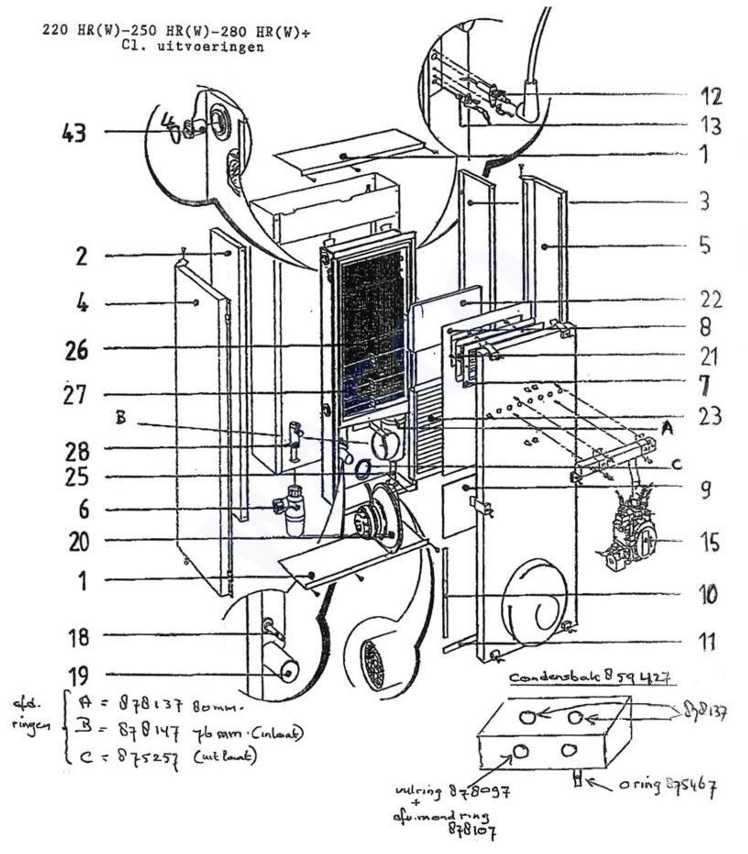 Intergas Comfortline 250 HRW exploded tekening