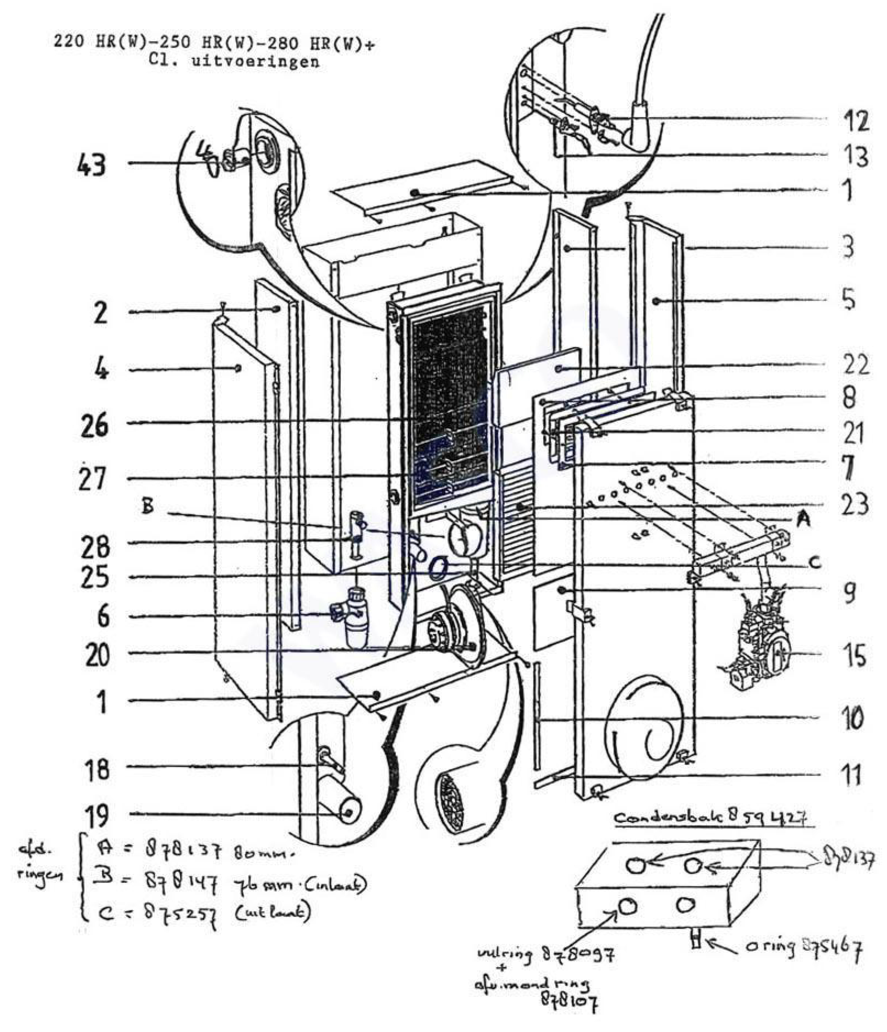 Intergas Comfortline 280 HR-CL exploded tekening