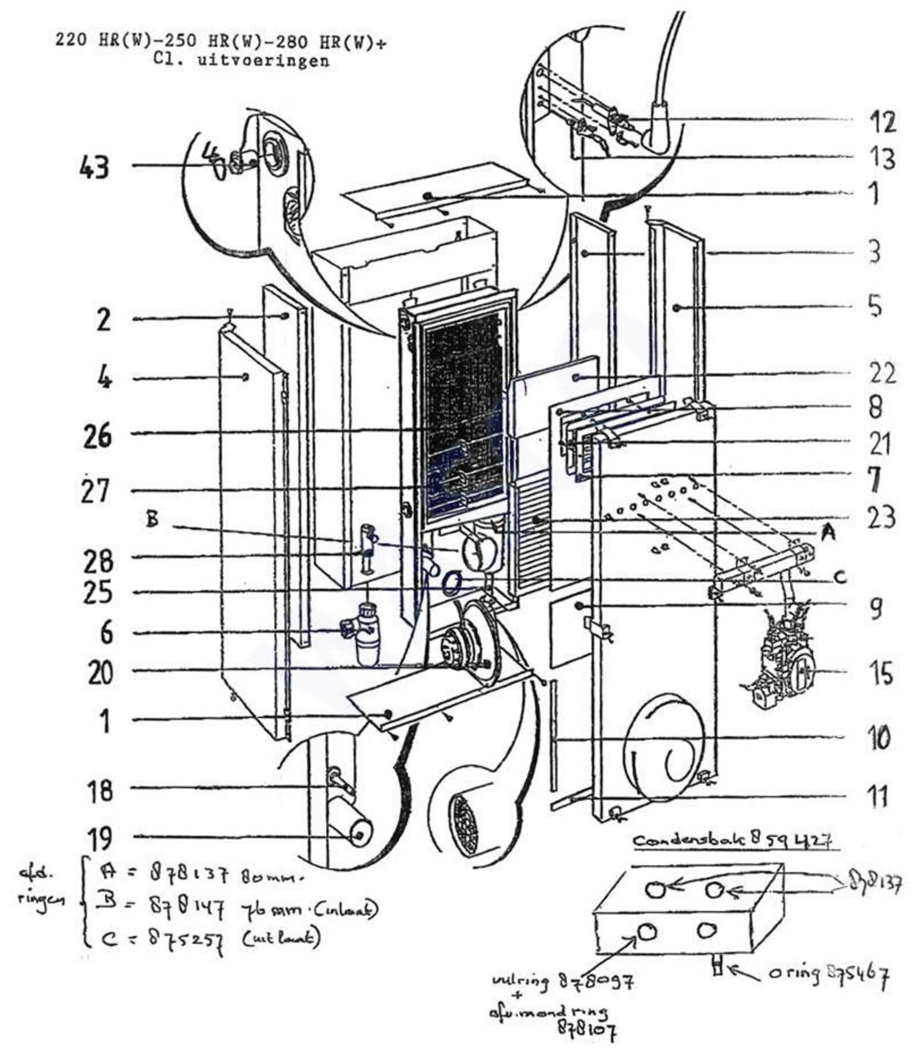 Intergas Comfortline 280 HRW exploded tekening