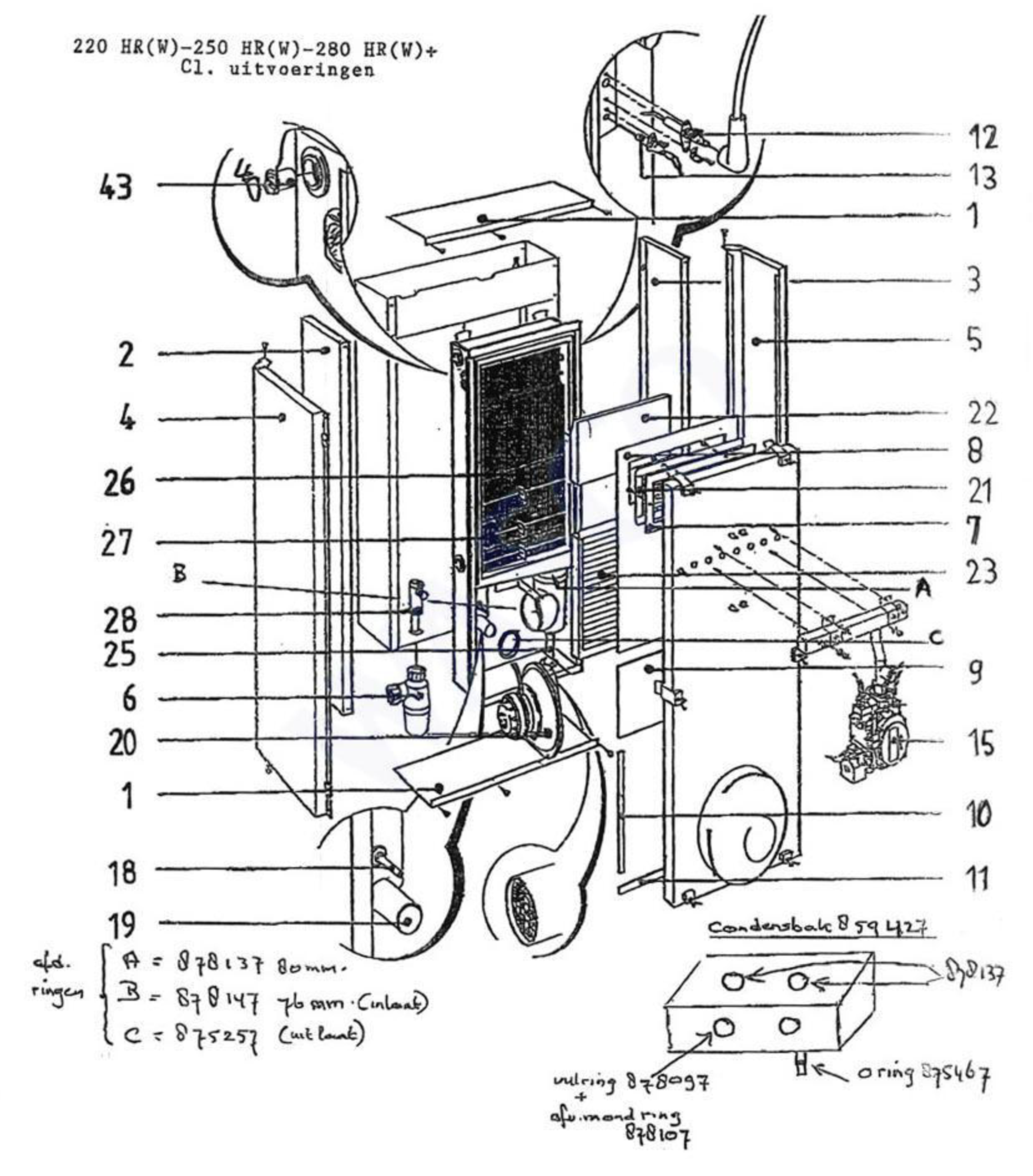 Intergas Comfortline 280 HRW-CL exploded tekening