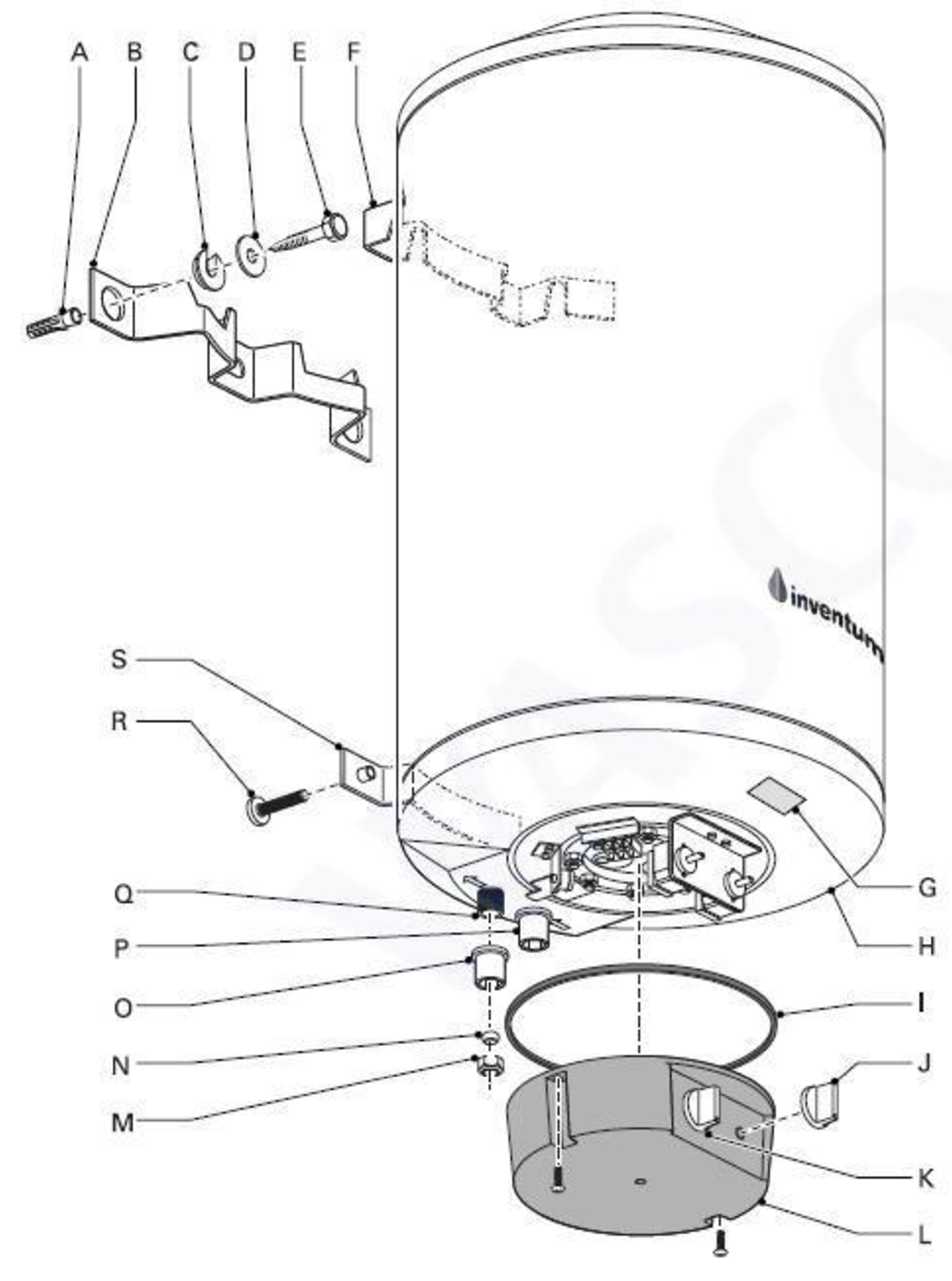 Inventum EDR 30 Nachtstroom exploded tekening