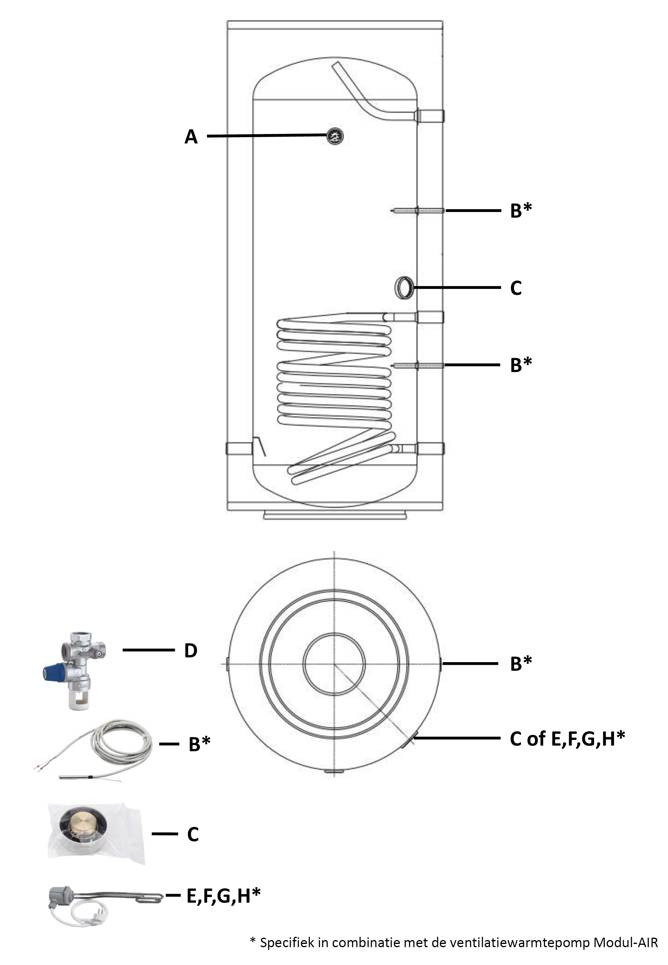 Inventum HPB Modul-Air exploded tekening