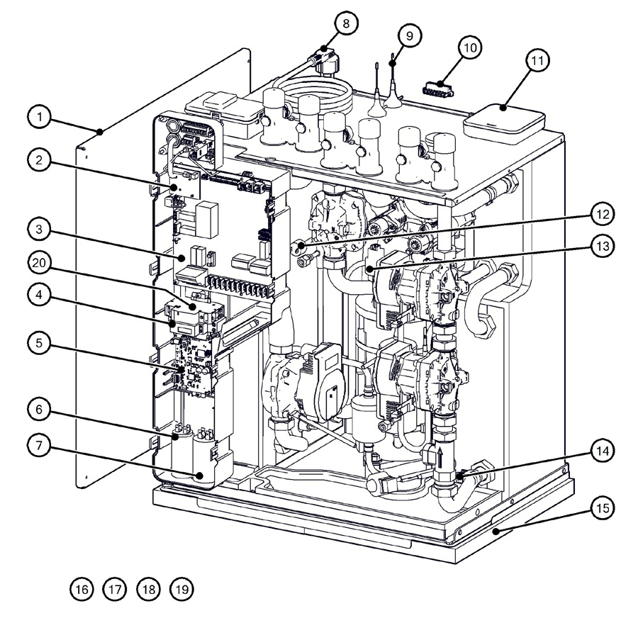Itho Daalderop 5e generatie WPU 18-GE (03-00752) exploded tekening