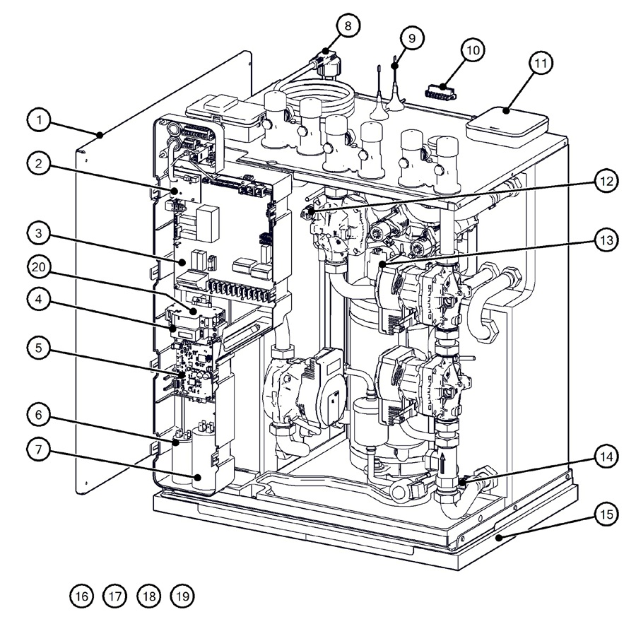 Itho Daalderop 5e generatie WPU 25-GE (03-00753) exploded tekening