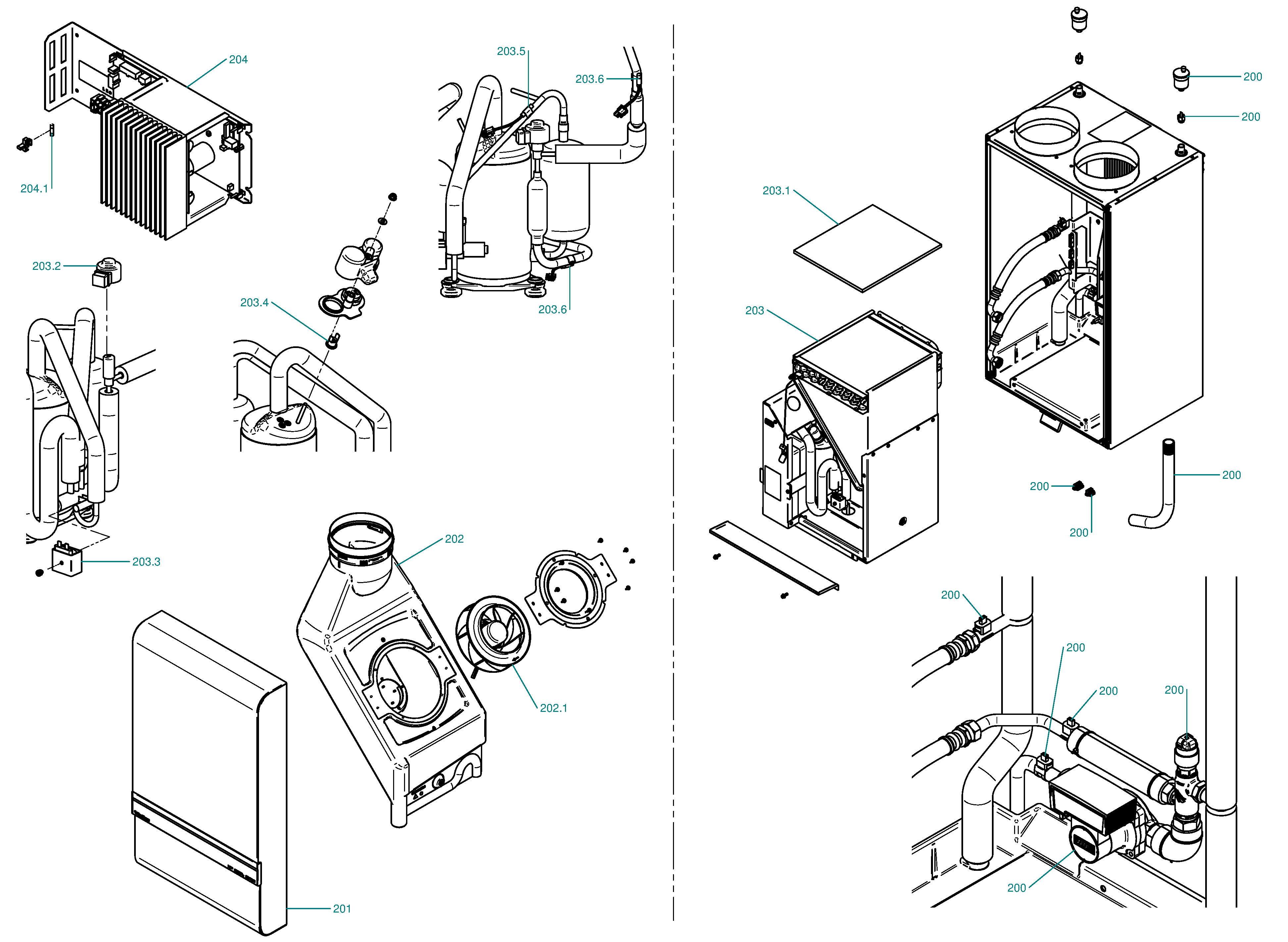 Itho Daalderop HP Cool Cube exploded tekening