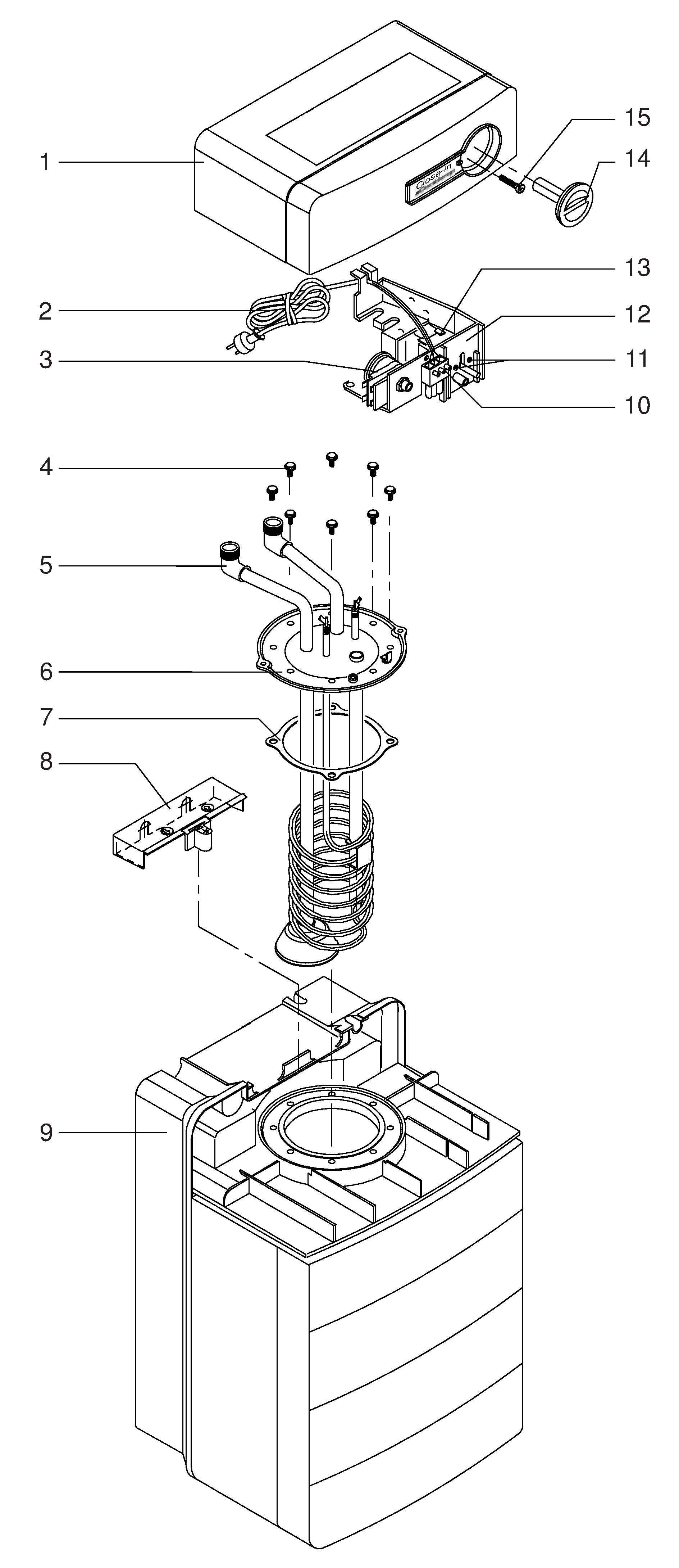 Itho Daalderop Close-in 500 (1989-1996) exploded tekening