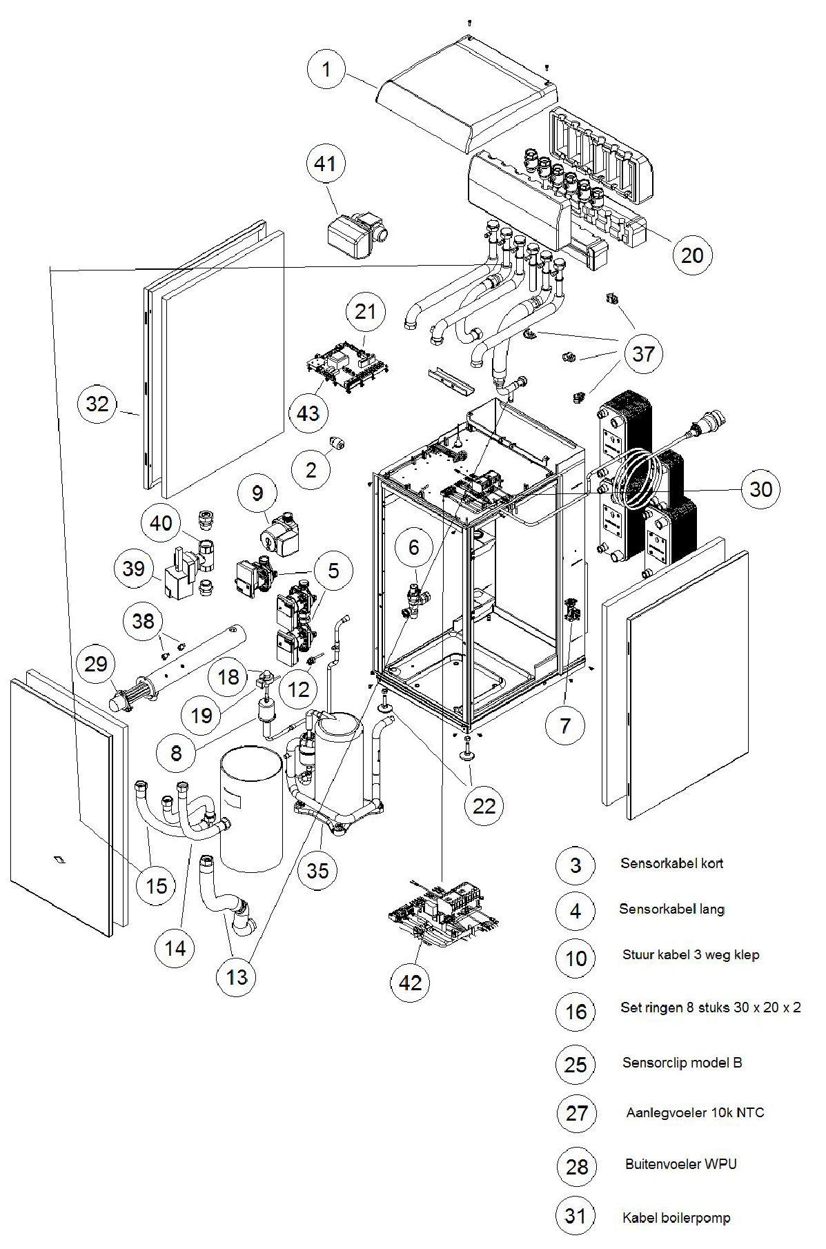 Itho Daalderop 4e generatie WPU 75co 545-0472 exploded tekening