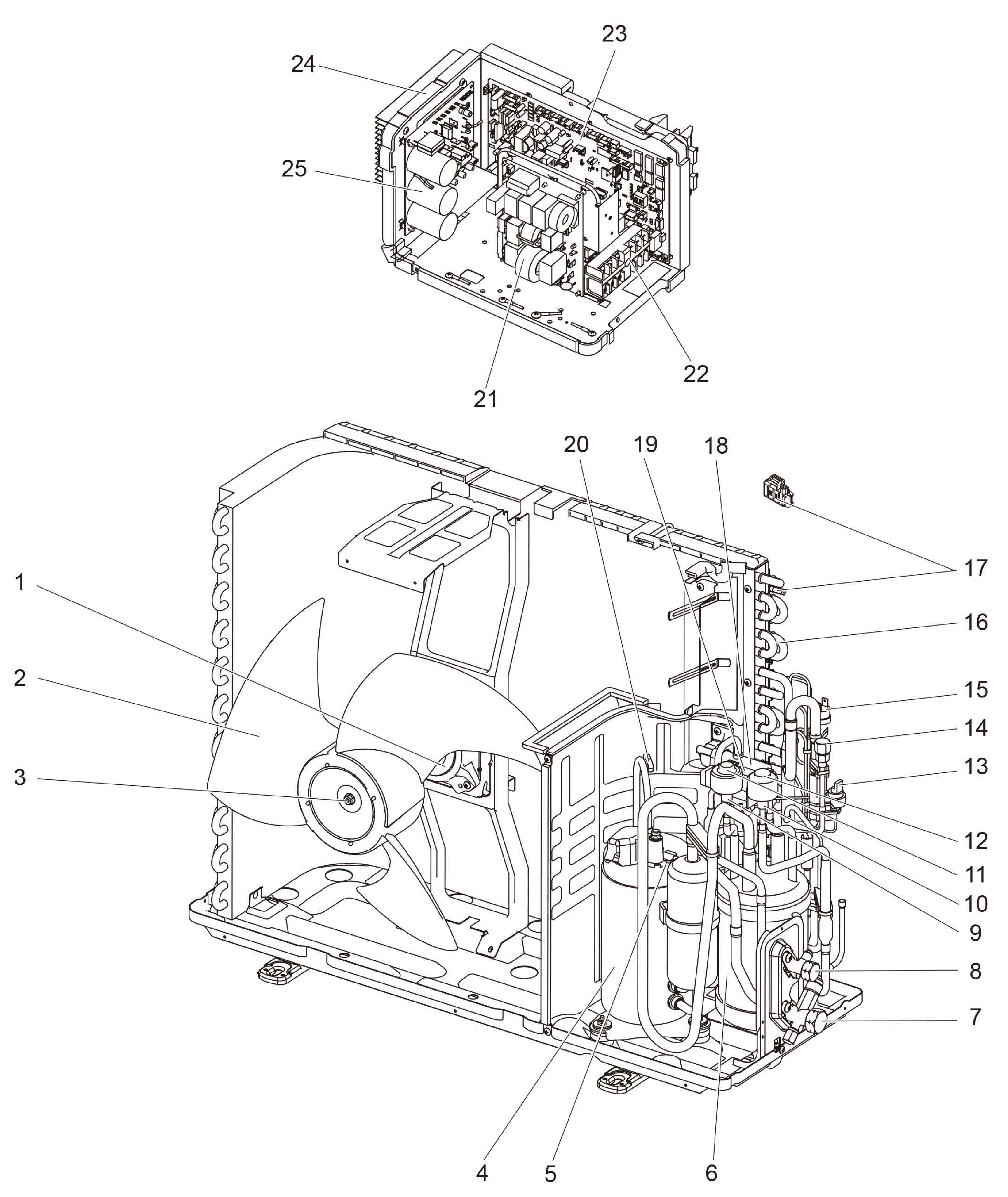Mitsubishi Electric PUHZ-SW50VHA exploded tekening