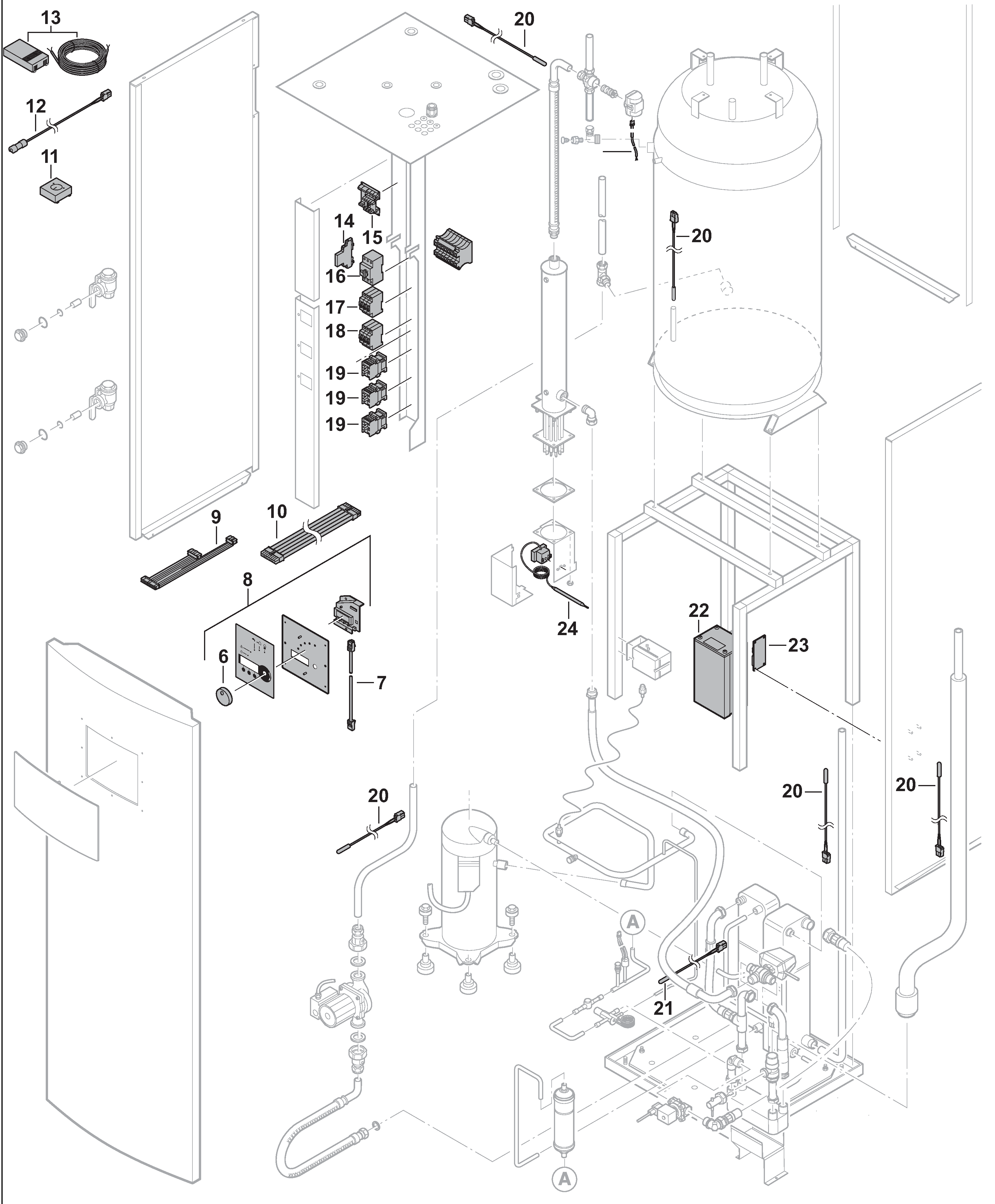 Nefit (Bosch) Auris E C4 OS exploded tekening